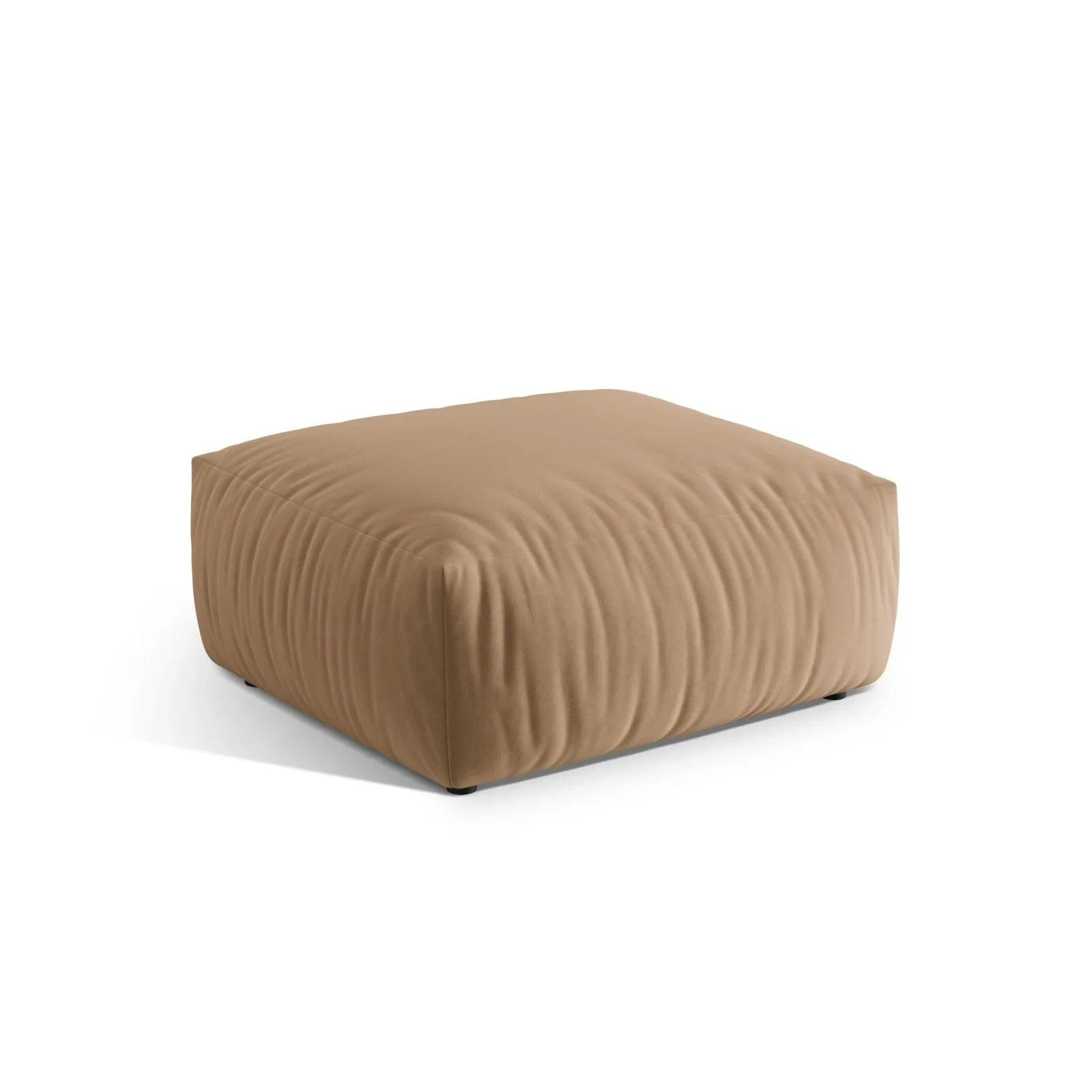 Chris Pouf in Leinenoptik aus Samt oder Strukturstoff, 100x100 cm - Image 6
