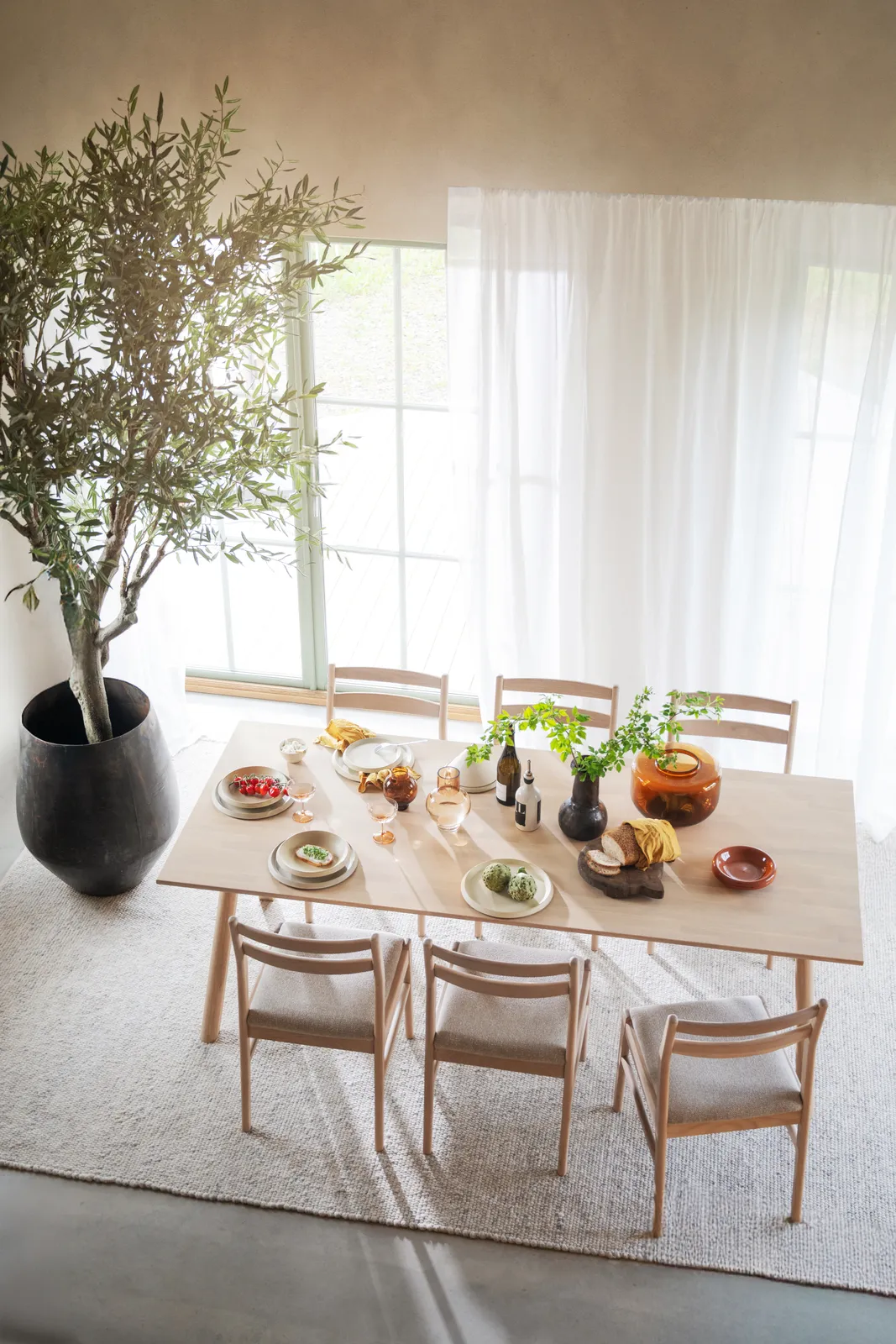 CLAPPERTON Esstisch massive Eiche Weiß pigmentiert 220x95x74cm - Image 2