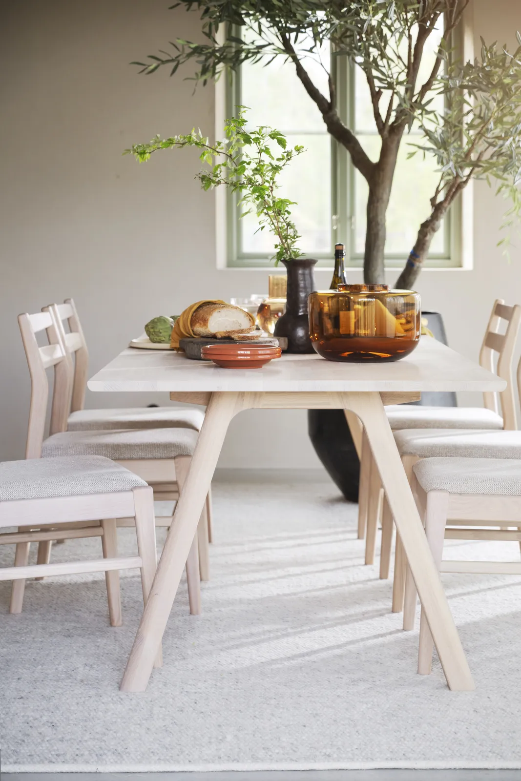 CLAPPERTON Esstisch massive Eiche Weiß pigmentiert 220x95x74cm - Image 6