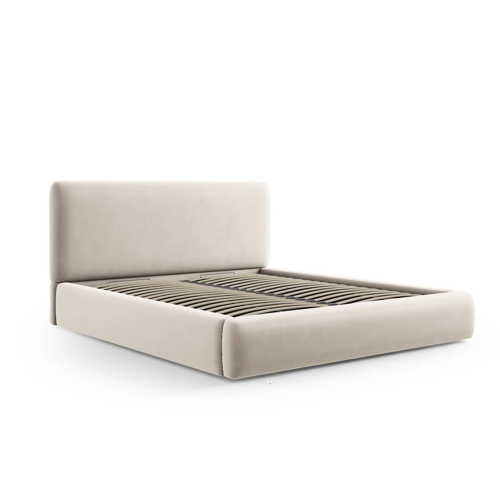 Colonel Bett mit Kopfteil und Stauraum aus Samt oder Chenille, 160x200 cm - Image 47
