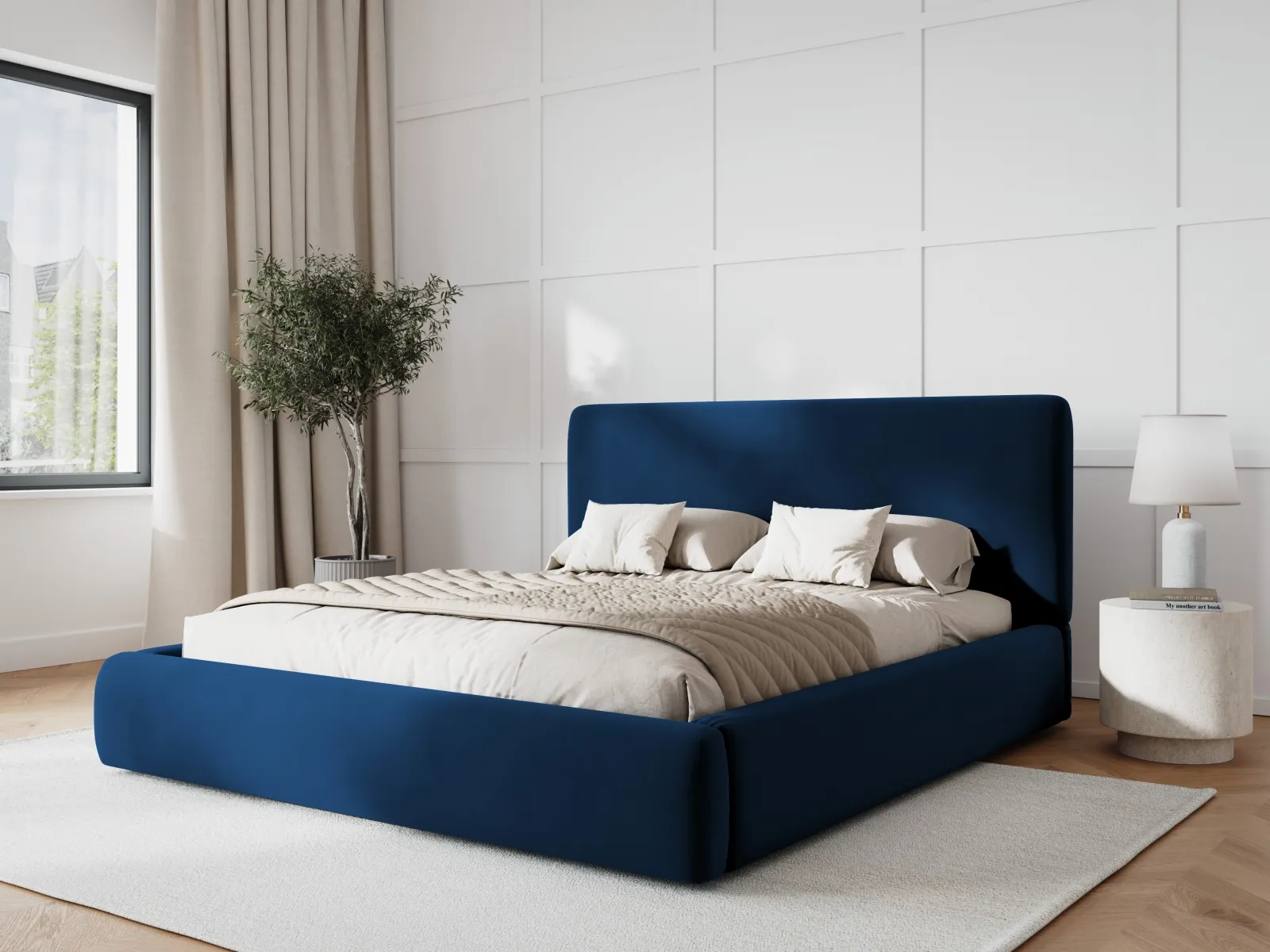 Colonel Bett mit Kopfteil und Stauraum aus Samt oder Chenille, 180x200 cm - Image 51