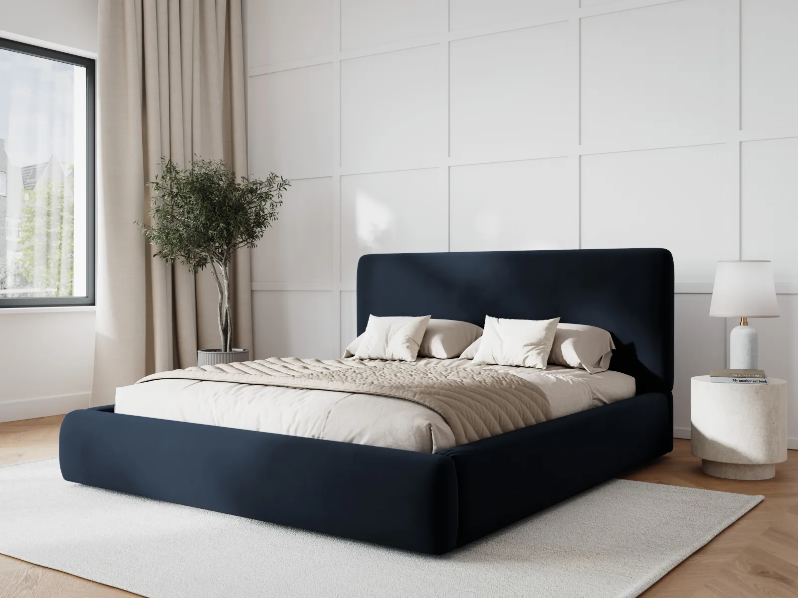 Colonel Bett mit Kopfteil und Stauraum aus Samt oder Chenille, 180x200 cm - Image 58