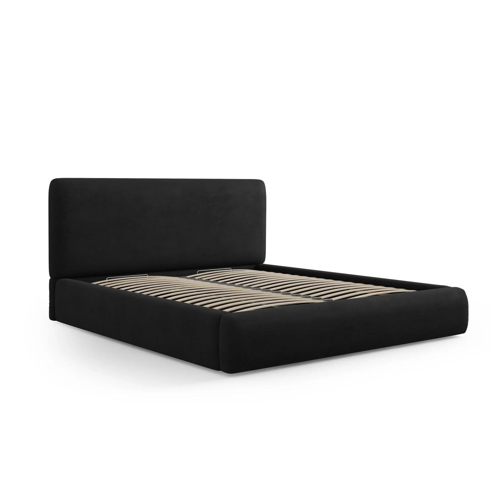Colonel Bett mit Kopfteil und Stauraum aus Samt oder Chenille, 200x200 cm - Image 40