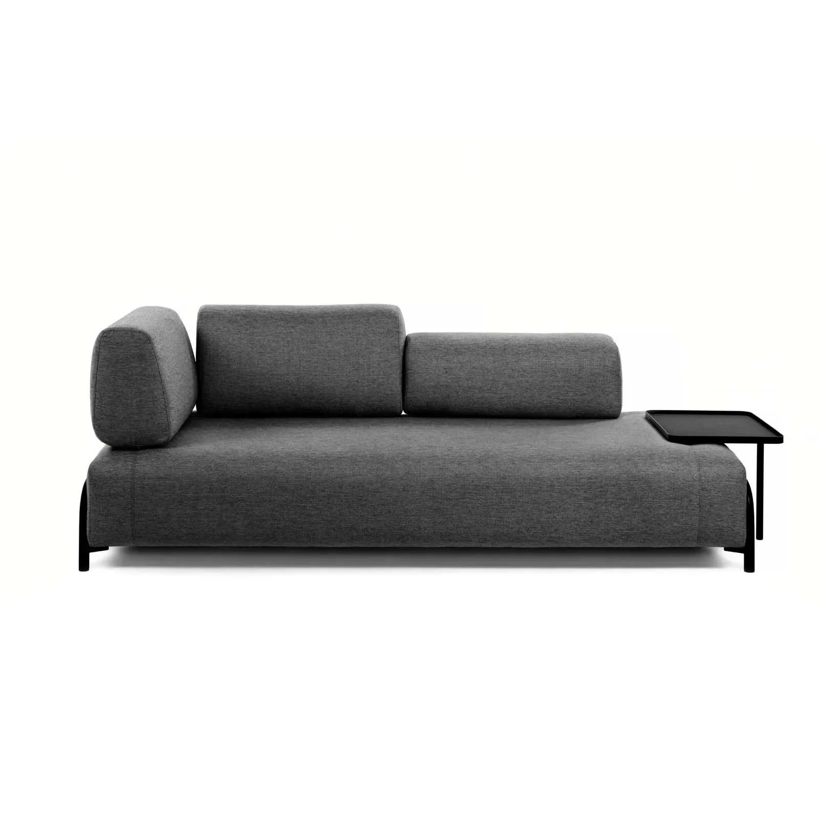 Compo 3-Sitzer Sofa dunkelgrau mit großem Tablett 252 cm - Image 4