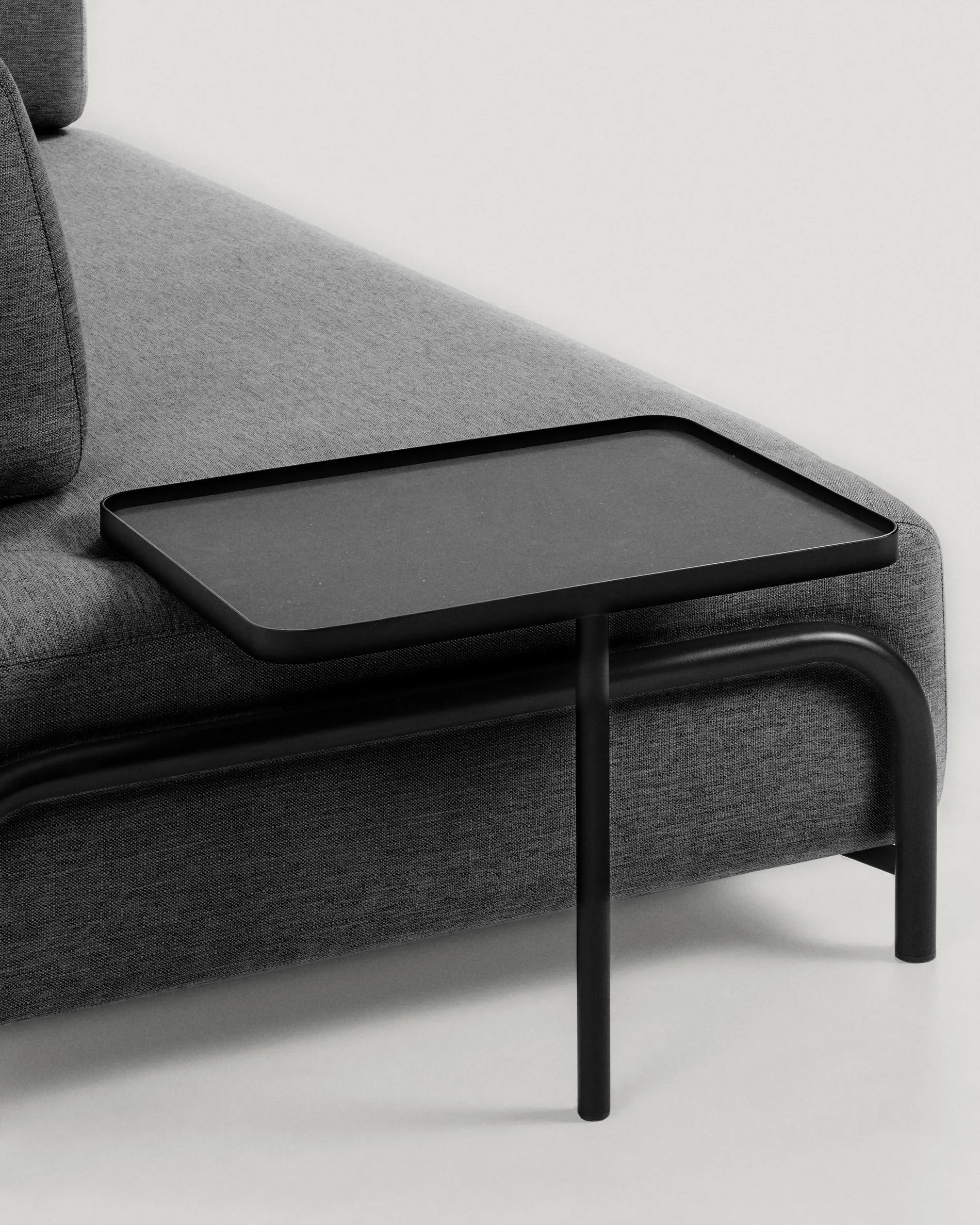 Compo 3-Sitzer Sofa dunkelgrau mit großem Tablett 252 cm - Image 6