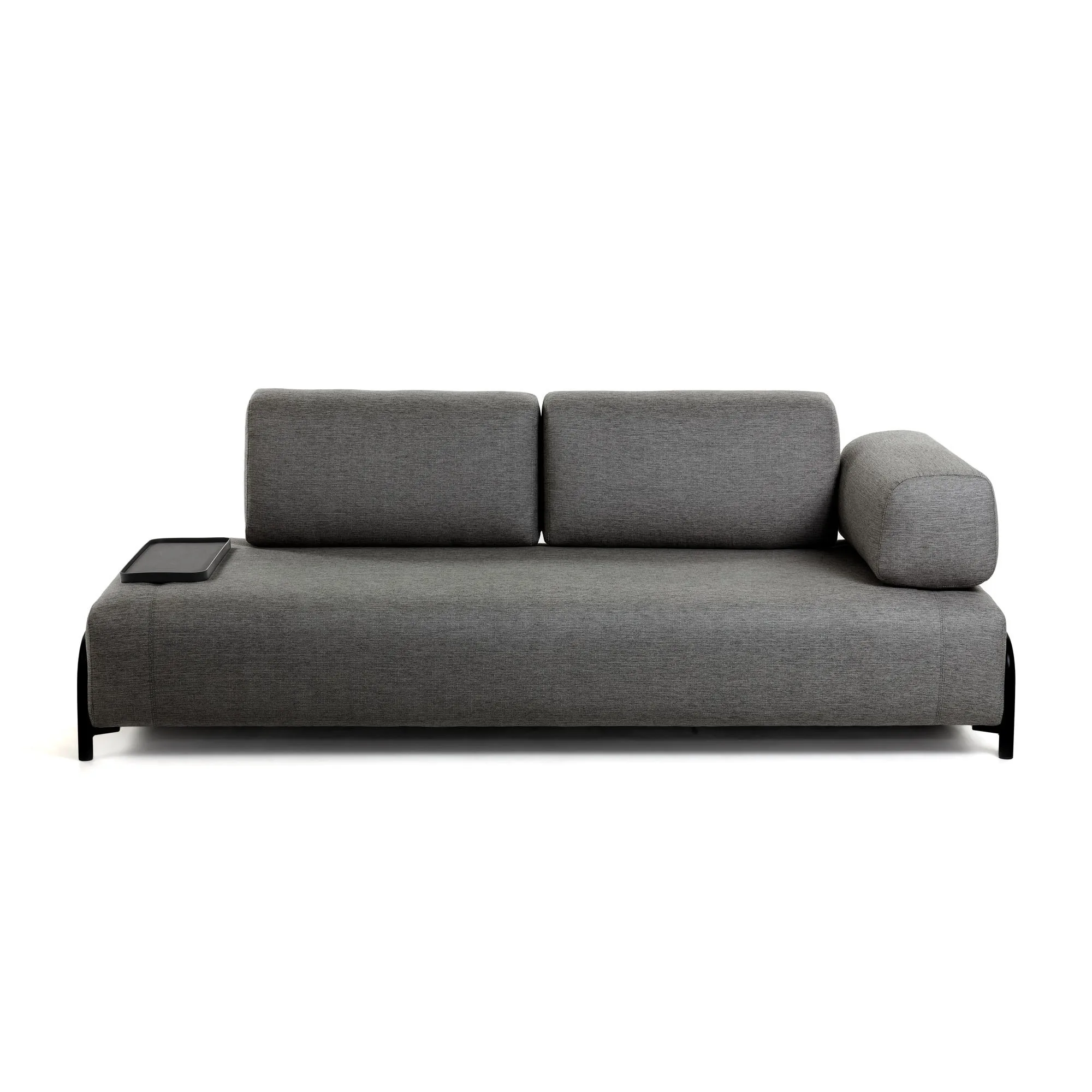 Compo 3-Sitzer Sofa dunkelgrau mit kleinem Tablett 232 cm