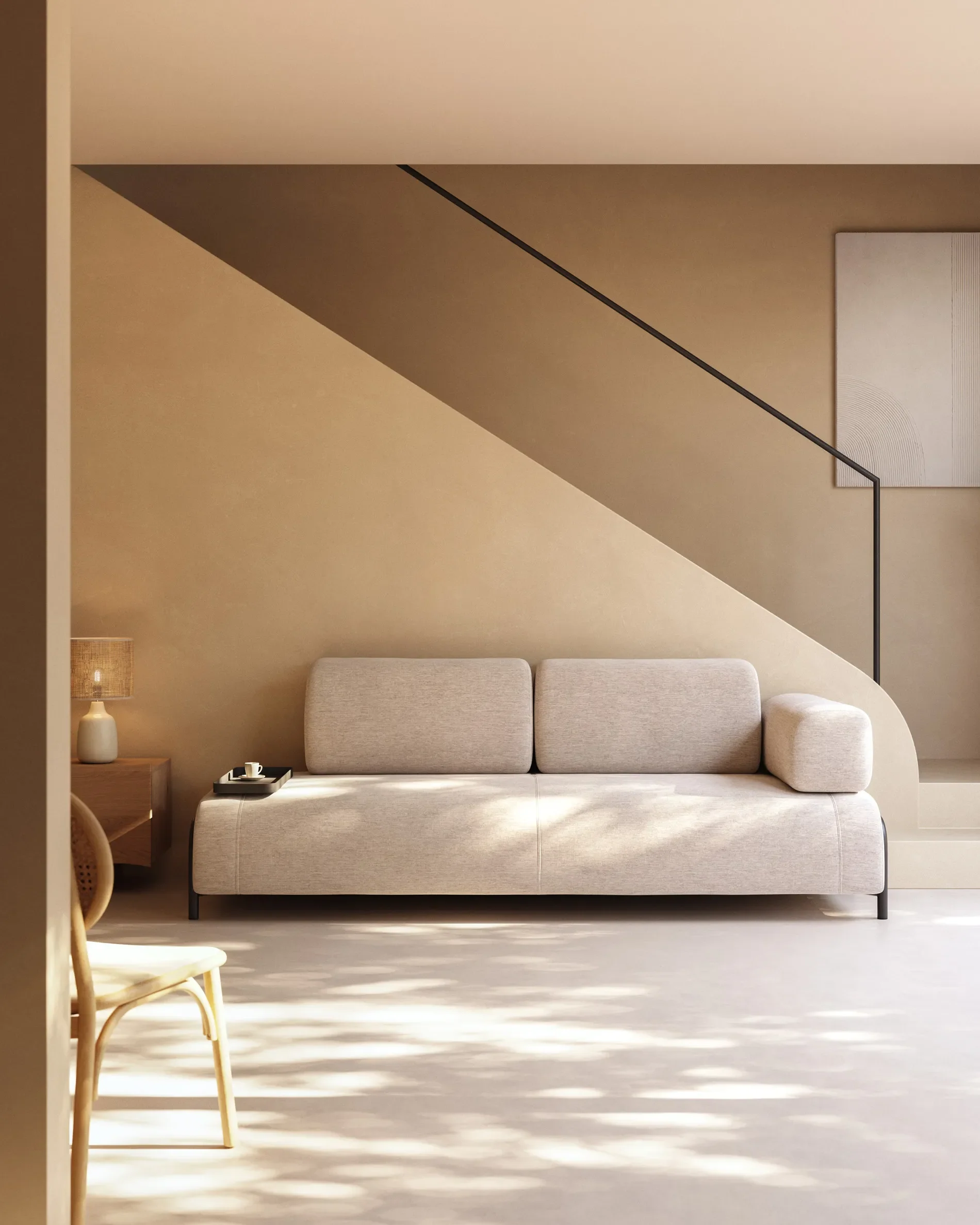 Compo 3-Sitzer Sofa dunkelgrau mit kleinem Tablett 232 cm - Image 2
