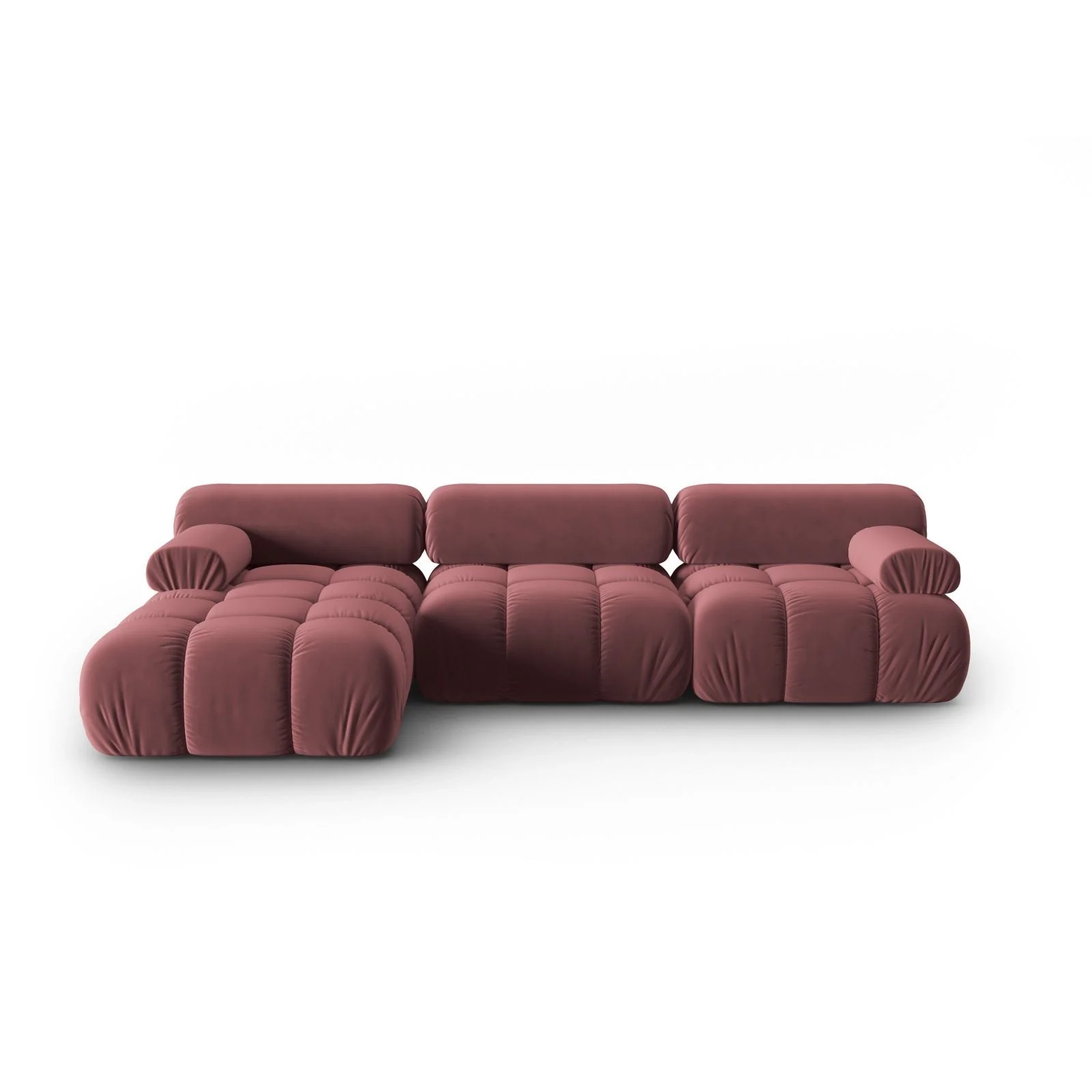 Cortina Modulares 4-Sitzer Ecksofa, Linke Seite, aus Samt, 282x155 cm