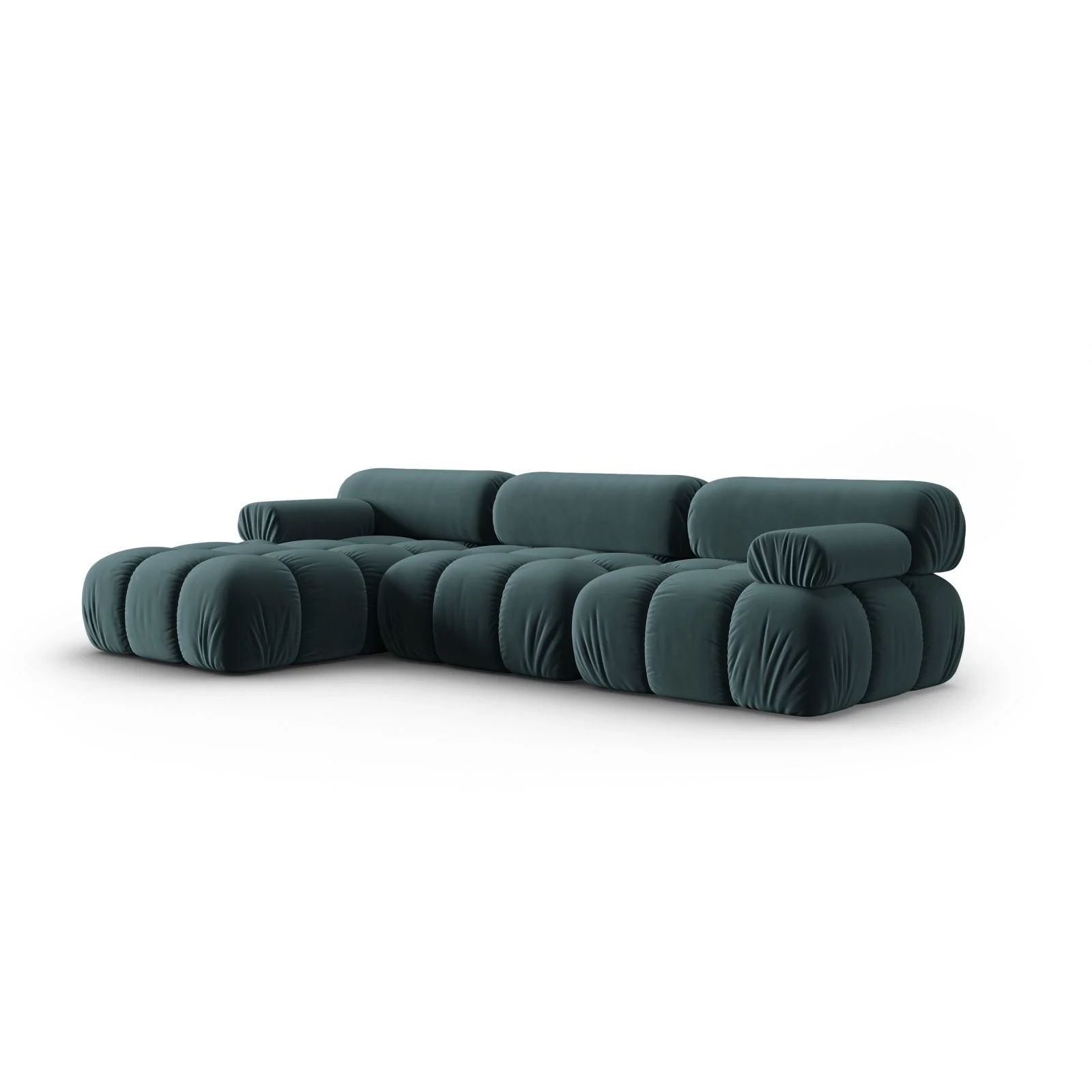 Cortina Modulares 4-Sitzer Ecksofa, Linke Seite, aus Samt, 282x155 cm - Image 27