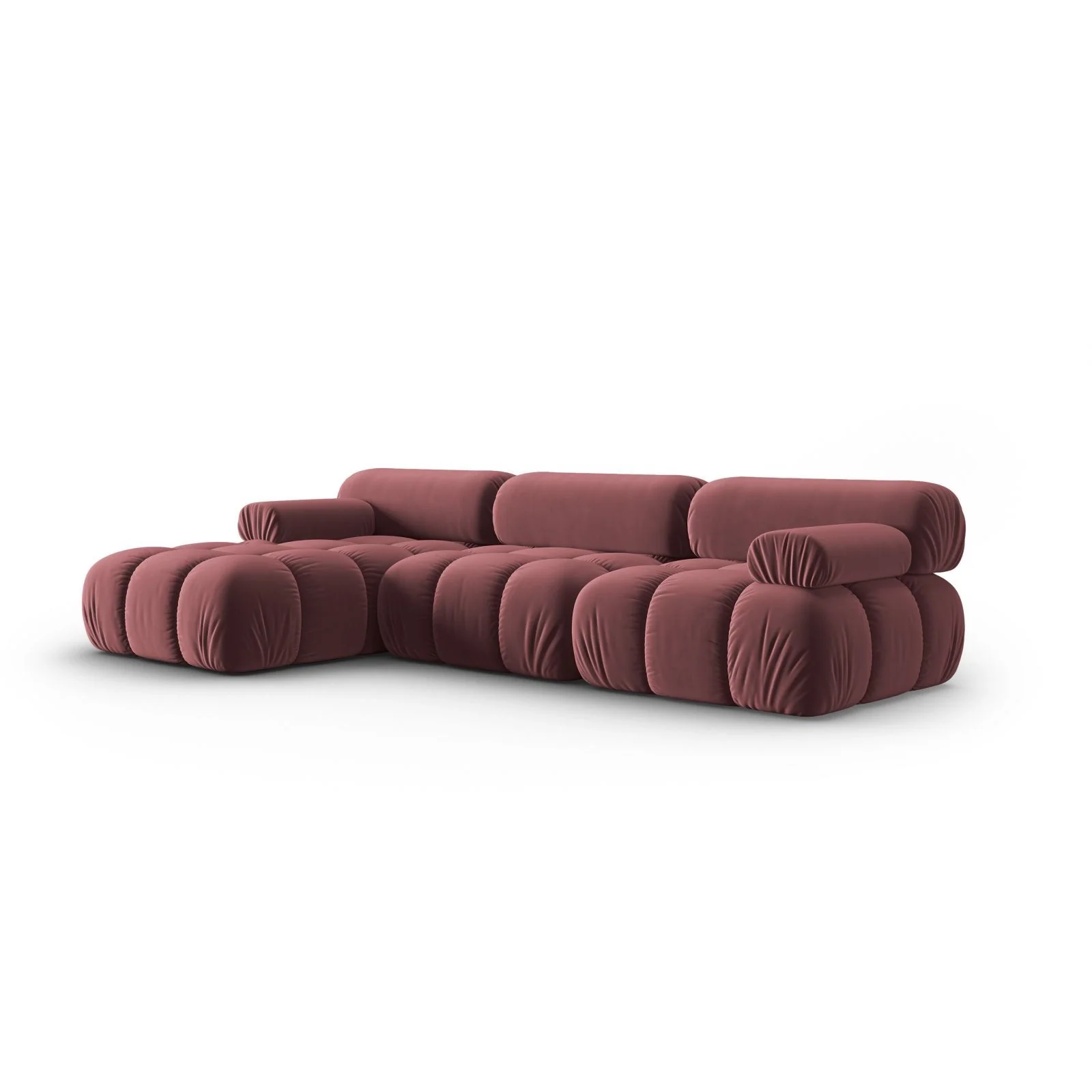 Cortina Modulares 4-Sitzer Ecksofa, Linke Seite, aus Samt, 282x155 cm - Image 3