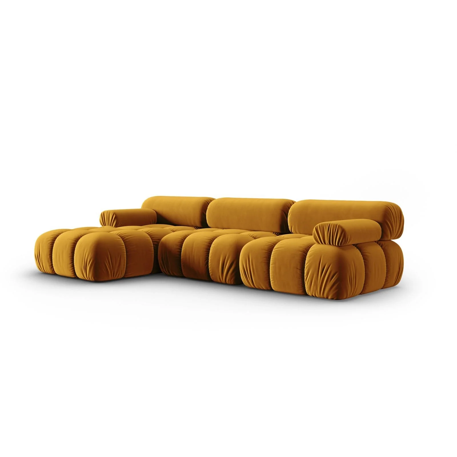 Cortina Modulares 4-Sitzer Ecksofa, Linke Seite, aus Samt, 282x155 cm - Image 43