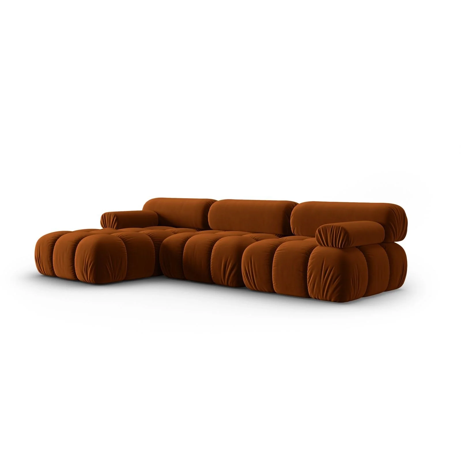 Cortina Modulares 4-Sitzer Ecksofa, Linke Seite, aus Samt, 282x155 cm - Image 51