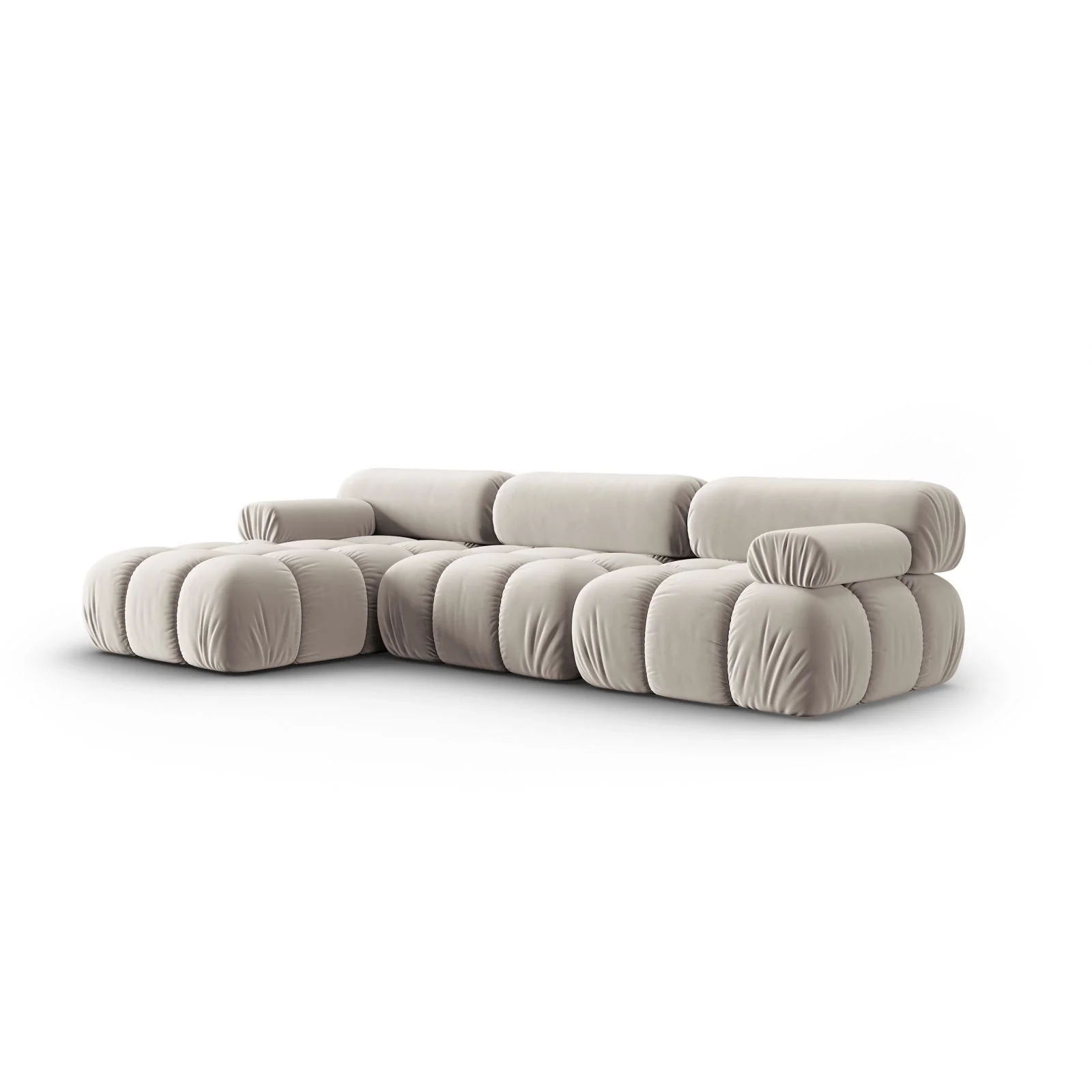 Cortina Modulares 4-Sitzer Ecksofa, Linke Seite, aus Samt, 282x155 cm - Image 75