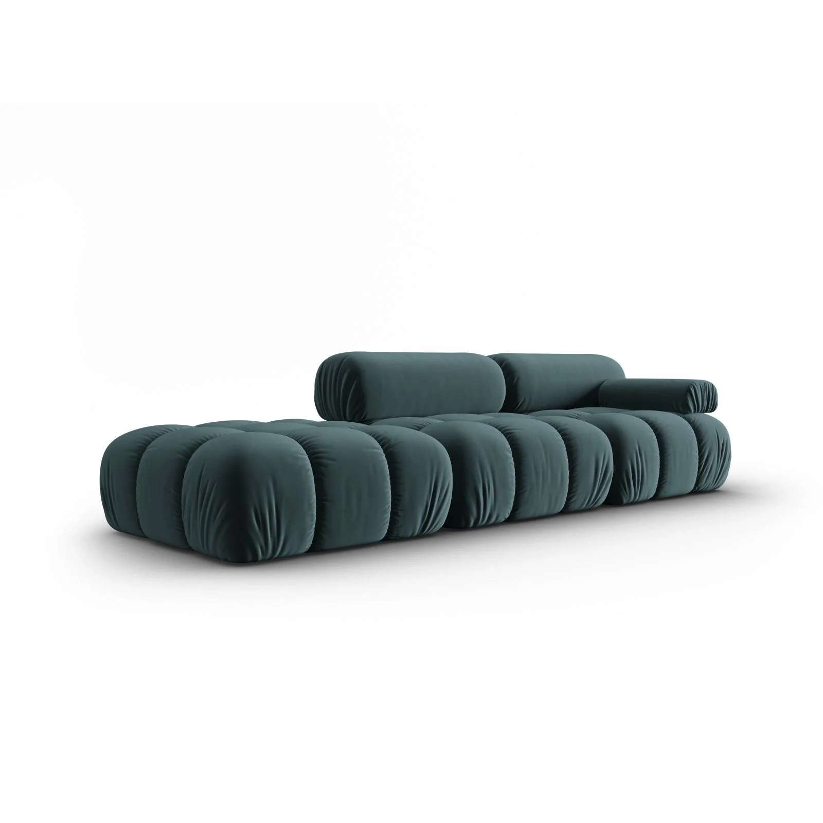 Cortina Modulares 4-Sitzer Sofa, Linke Seite, aus Samt in Rosa (Bluvel 91), 282x94 cm - Image 24