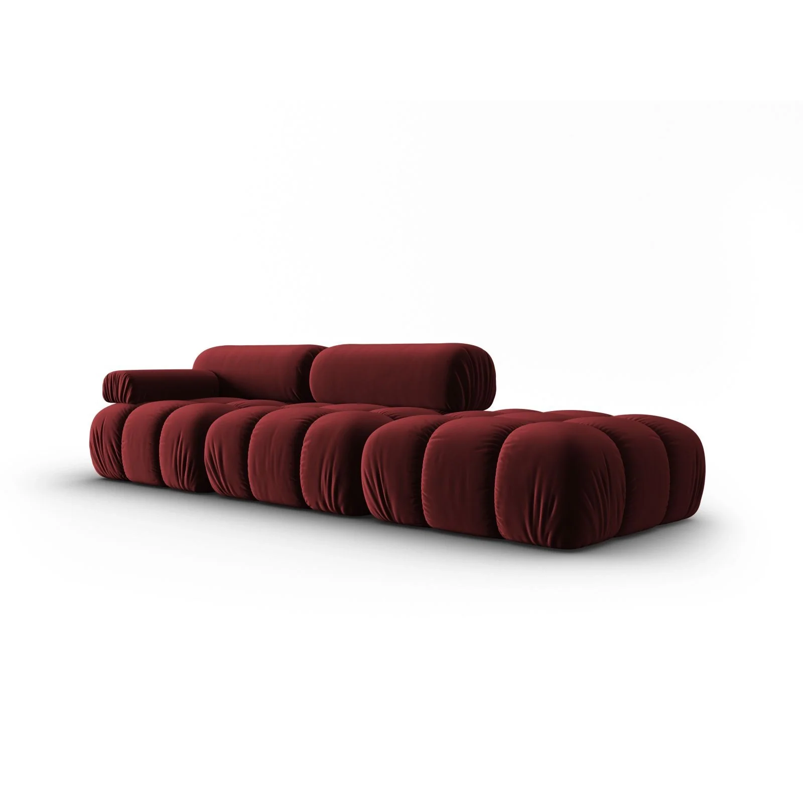 Cortina Modulares 4-Sitzer Sofa, Linke Seite, aus Samt in Rosa (Bluvel 91), 282x94 cm - Image 52