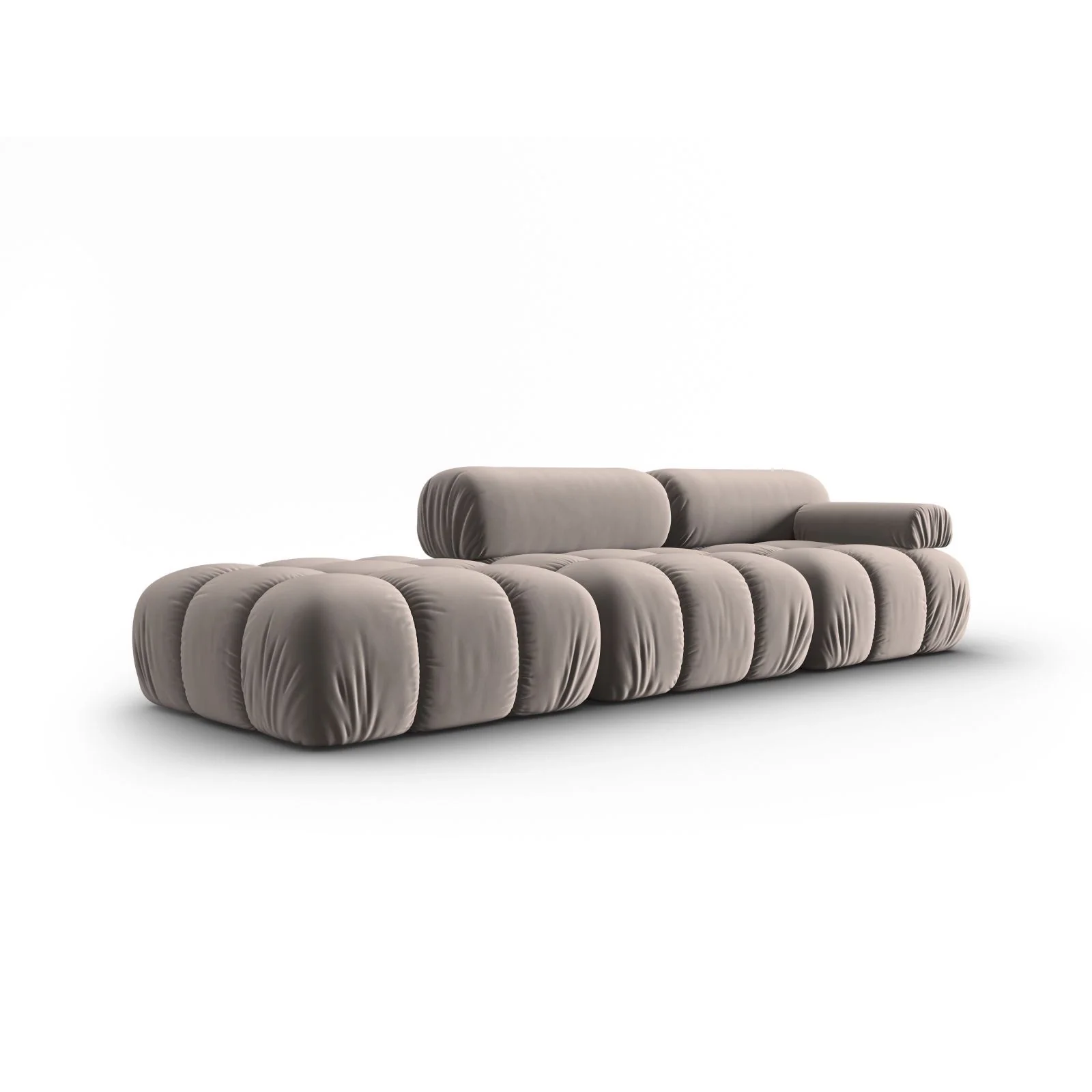 Cortina Modulares 4-Sitzer Sofa, Linke Seite, aus Samt in Rosa (Bluvel 91), 282x94 cm - Image 59