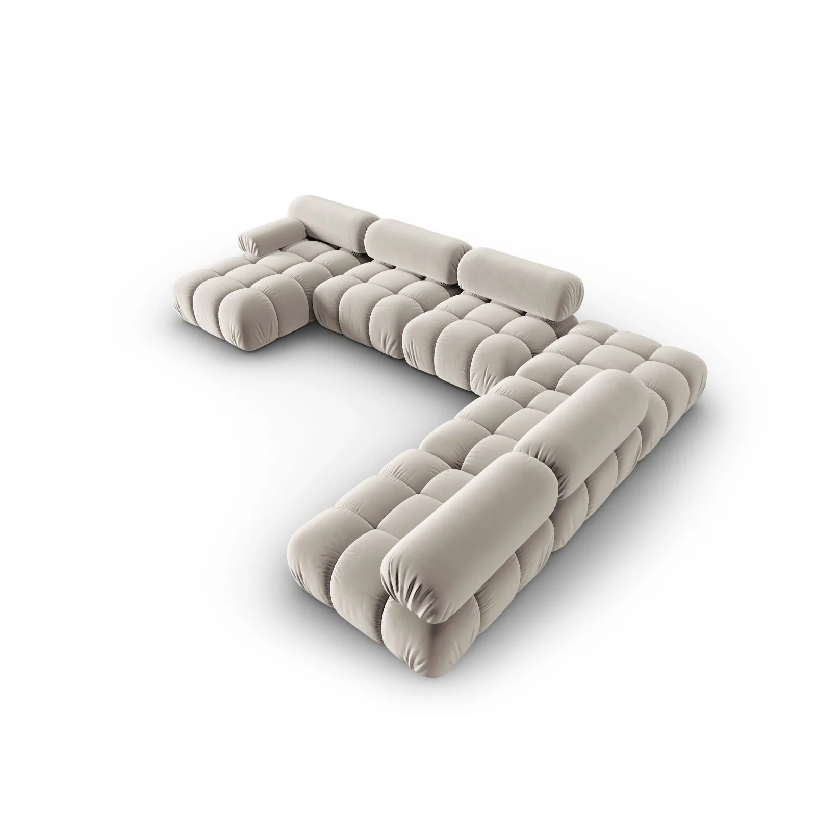 Cortina Modulares 7-Sitzer Panoramasofa, Rechte Seite, aus Samt, 376x282 cm - Image 76