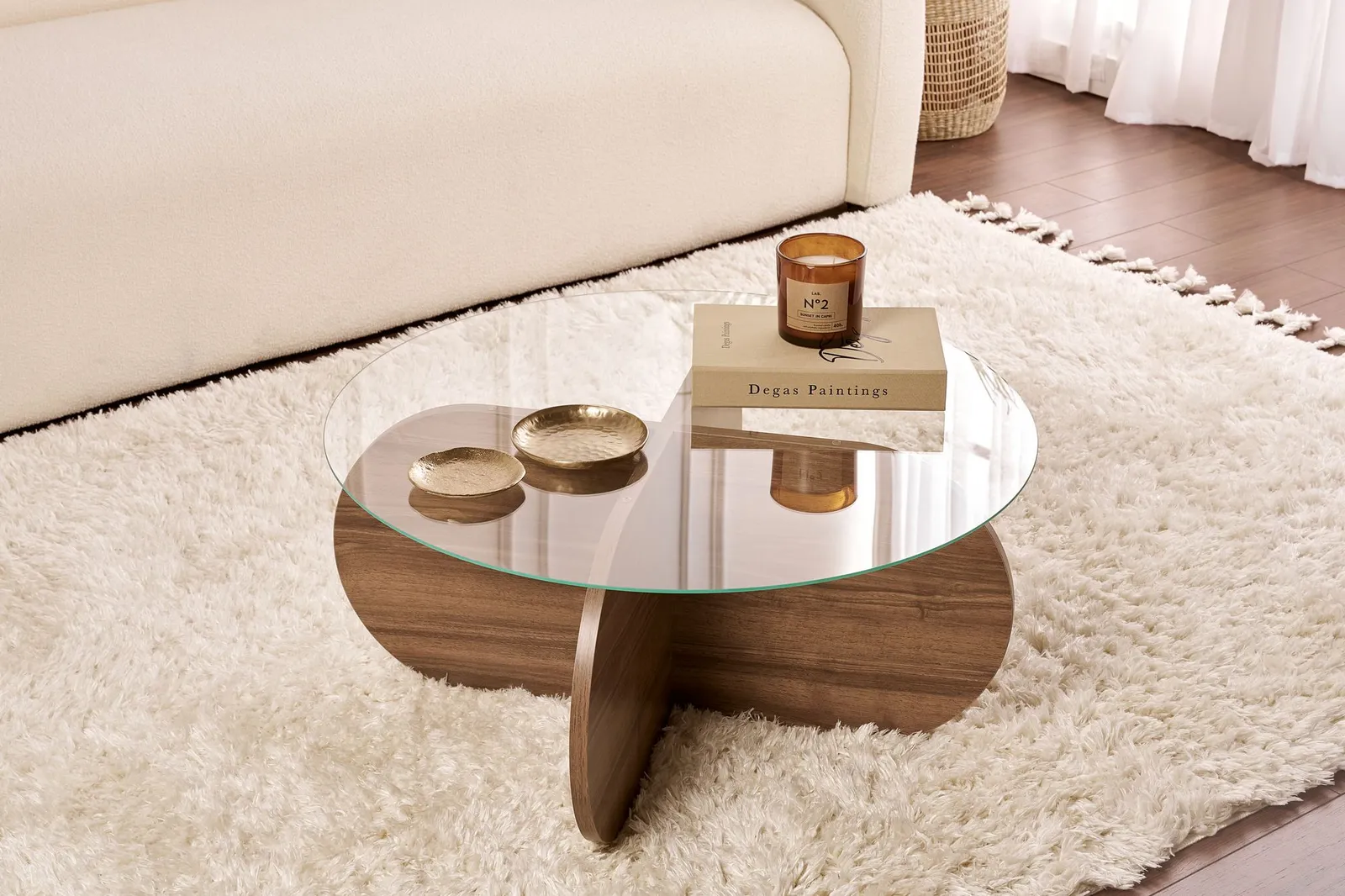 Couchtisch Aeris aus Holz und gehärtetem Glas, 75×75×35 cm - Image 31