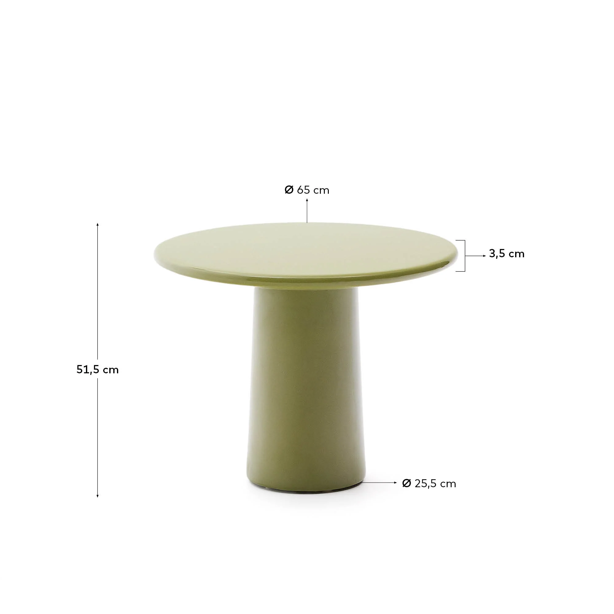 Couchtisch Albanella aus Zement mit glänzend grünem Finish Ø 65 cm - Image 6