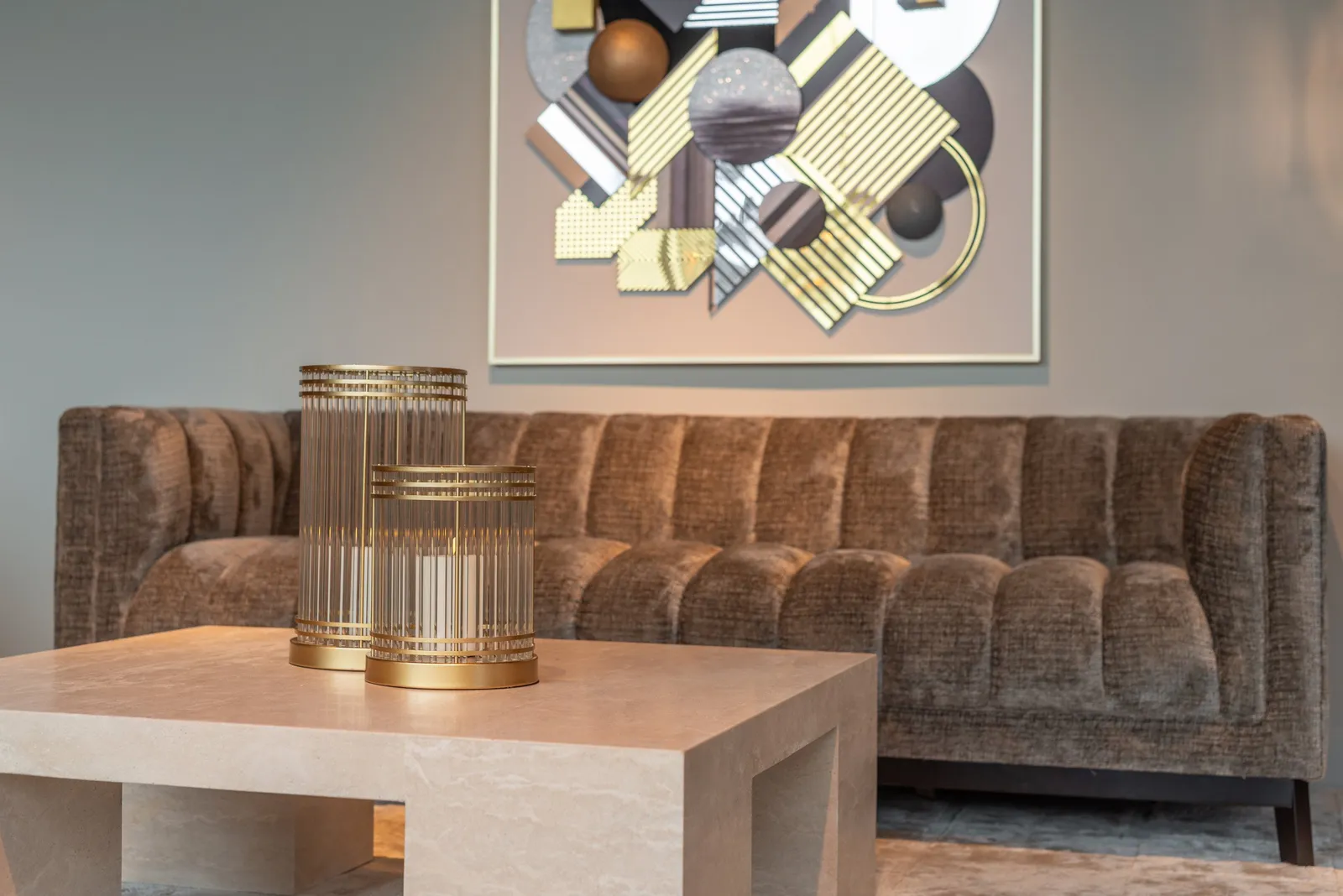 Couchtisch Alexander Jones (Biltmore) in beige, 110x110x37 cm - Image 3