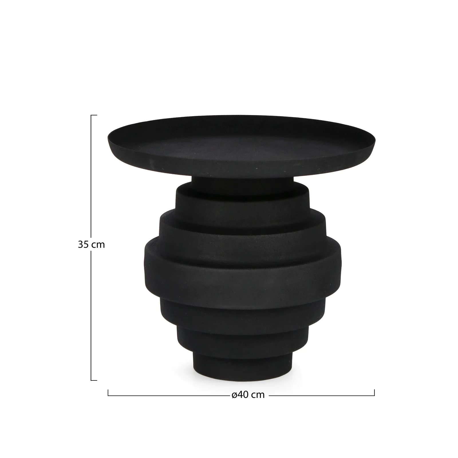 Couchtisch Schwarz rund 40x40 Amba - Image 3