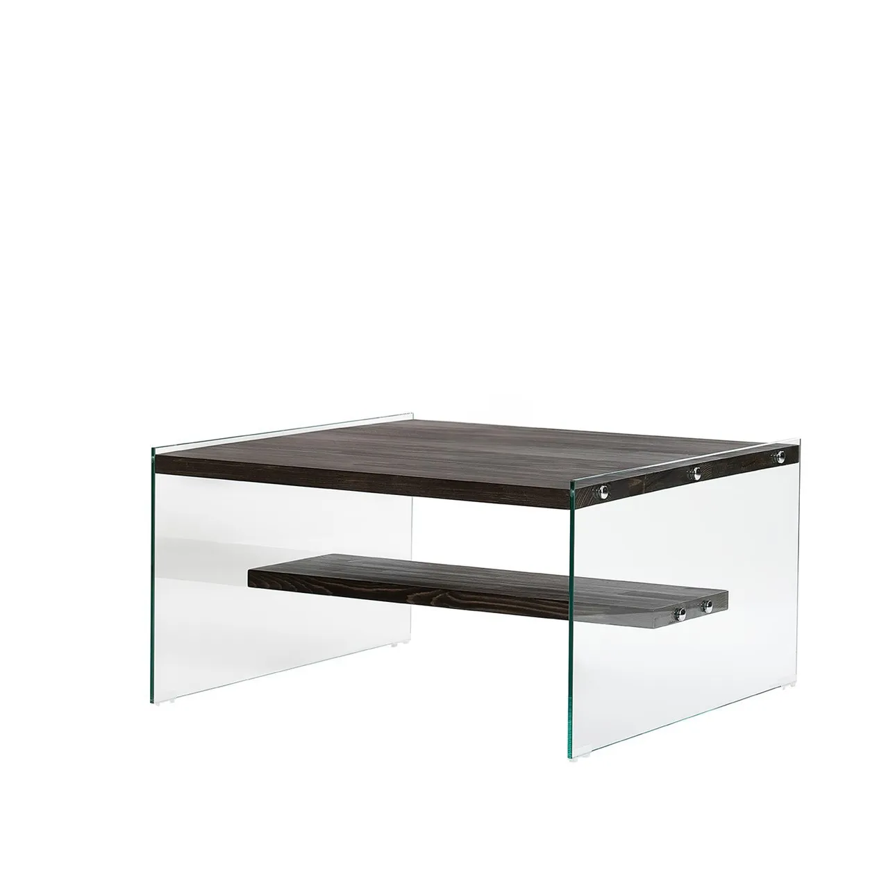 Couchtisch Aqua aus Kiefernholz und gehärtetem Glas, 75×75×40 cm - Image 9