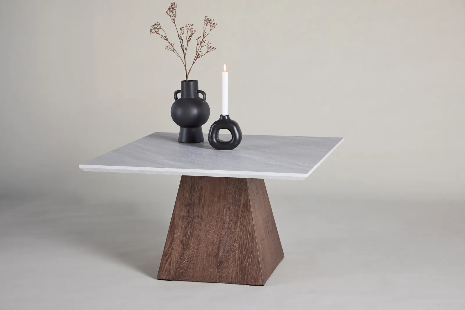 Couchtisch Cael in Stein- und Mokkalook, 80x80x45 cm - Image 3
