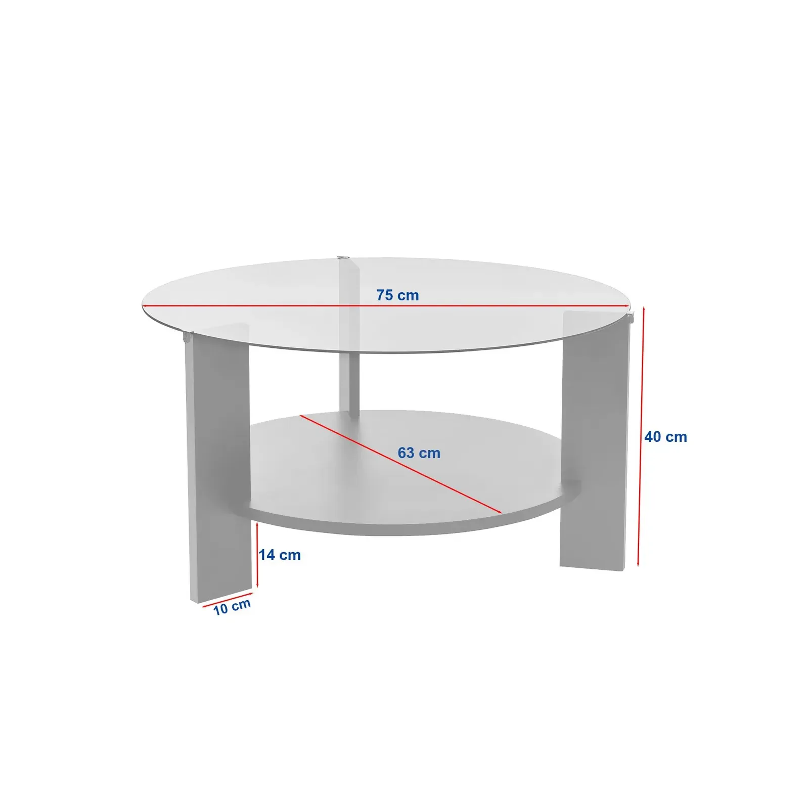 Couchtisch Clara aus gehärtetem Glas und Holz 75Ø - Image 42
