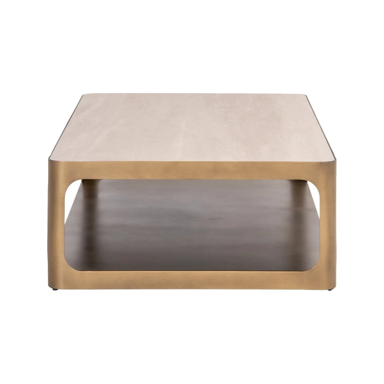 Couchtisch Claridge mit Glas in beige, 130x80x35 cm - Image 3