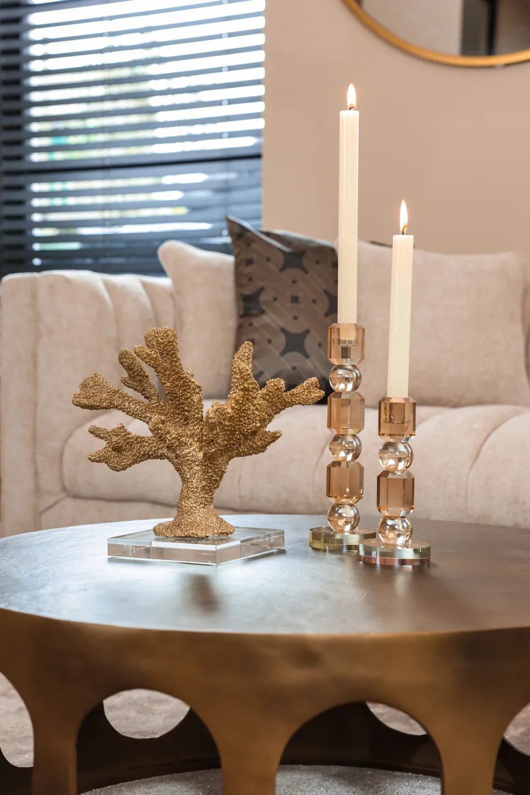Couchtisch Du Pont in brushed gold, 86x86x36 cm - Image 4