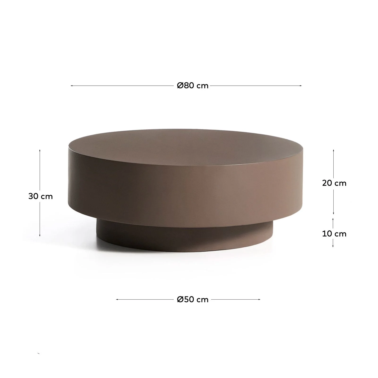 Couchtisch Garbet aus braunem Zement, Ø 80 cm - Image 4