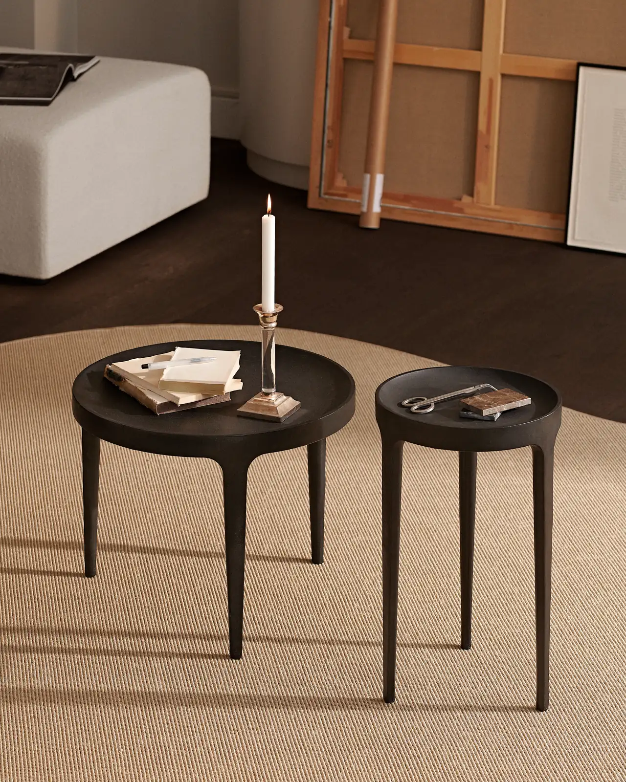Couchtisch Ghost aus Aluminium in Schwarz, 50×50×40 cm - Image 3