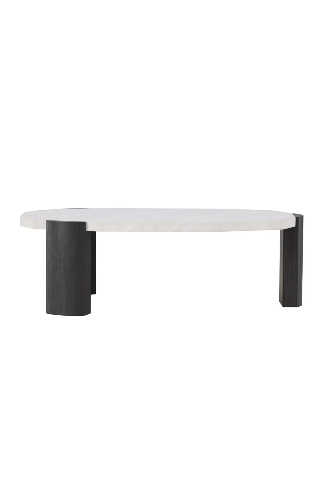 Couchtisch Kres mit beigem Steinlook, 71x125x40 cm