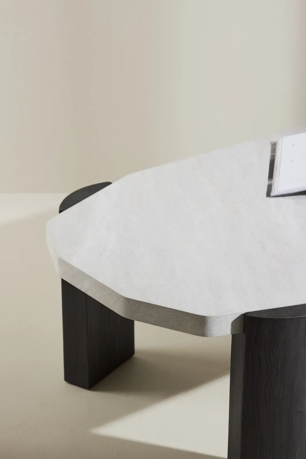 Couchtisch Kres mit beigem Steinlook, 71x125x40 cm - Image 6