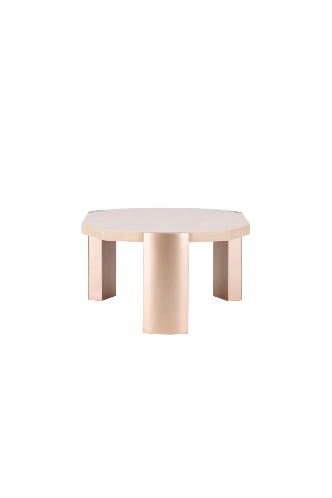 Couchtisch Kres mit rosafarbenen Marmorlook, 71x125x40 cm - Image 10