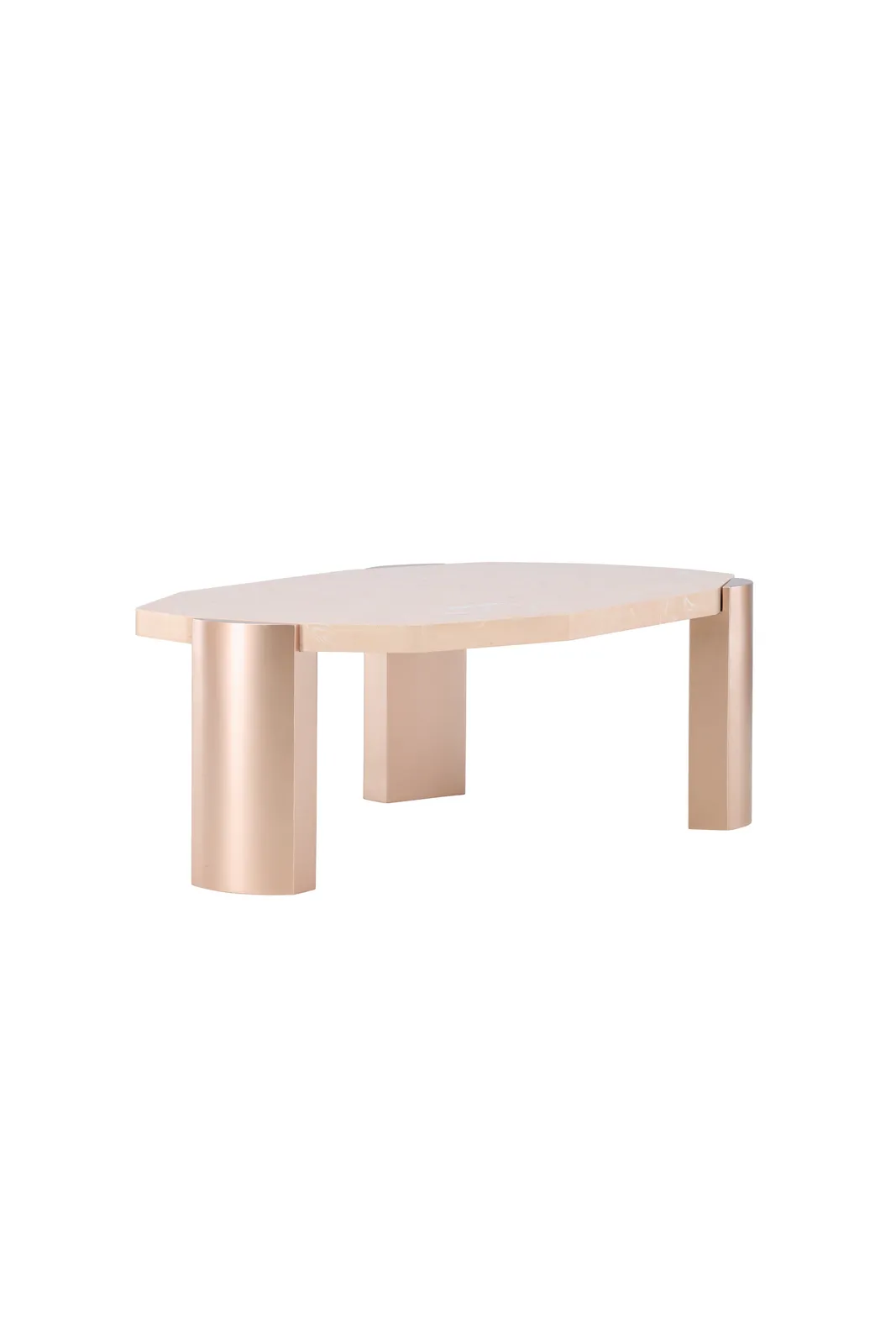 Couchtisch Kres mit rosafarbenen Marmorlook, 71x125x40 cm - Image 11