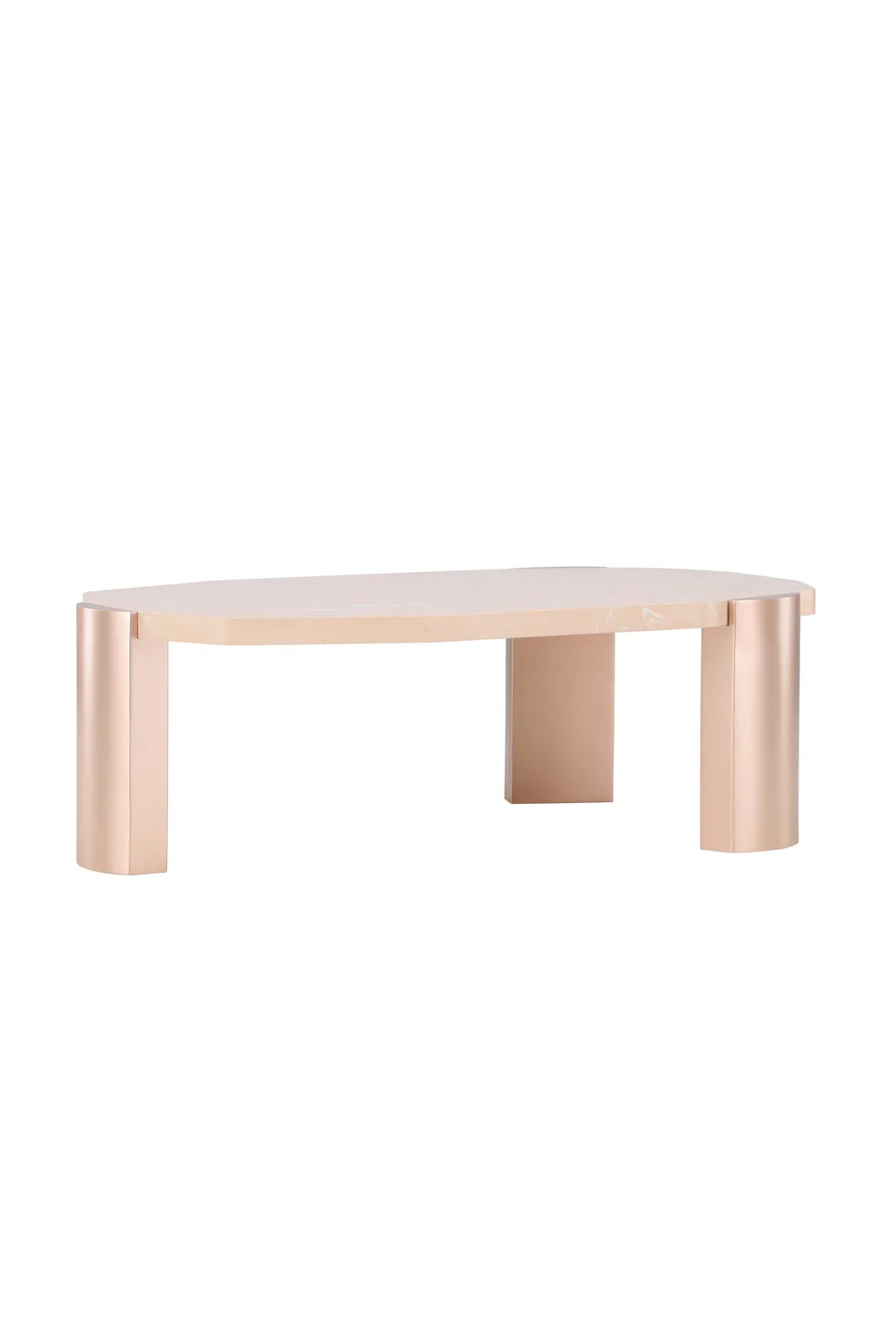 Couchtisch Kres mit rosafarbenen Marmorlook, 71x125x40 cm - Image 12