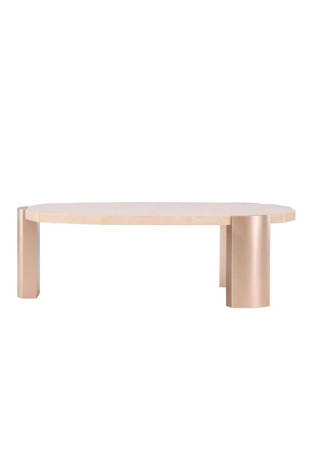 Couchtisch Kres mit rosafarbenen Marmorlook, 71x125x40 cm - Image 13