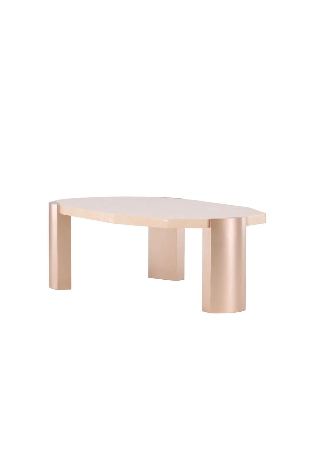 Couchtisch Kres mit rosafarbenen Marmorlook, 71x125x40 cm - Image 9