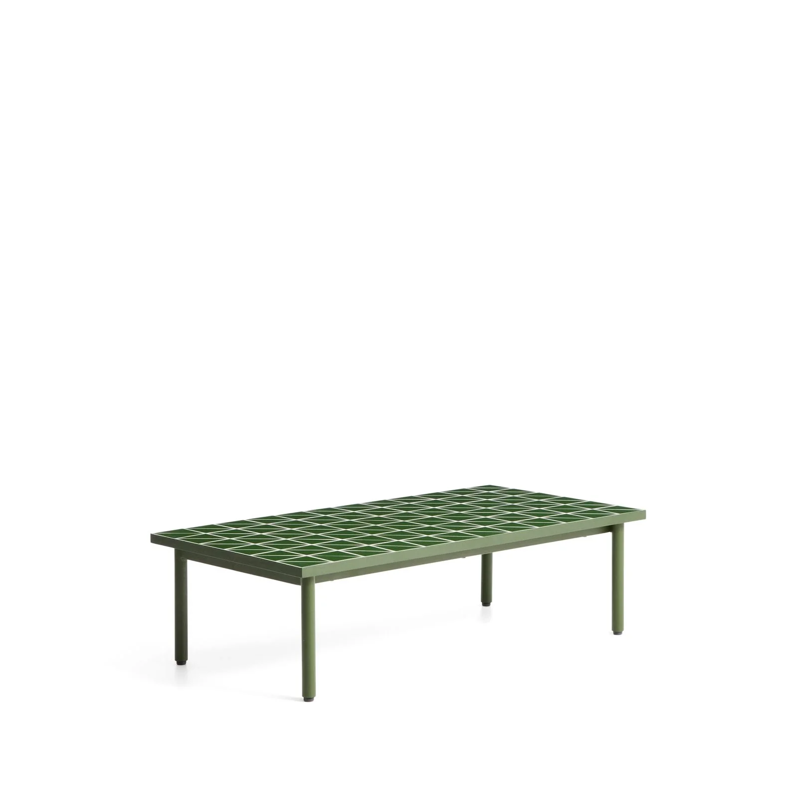 Couchtisch Maurina aus verzinktem Stahl in Grün mit grünen Kacheln, 122 x 61 cm - Image 6