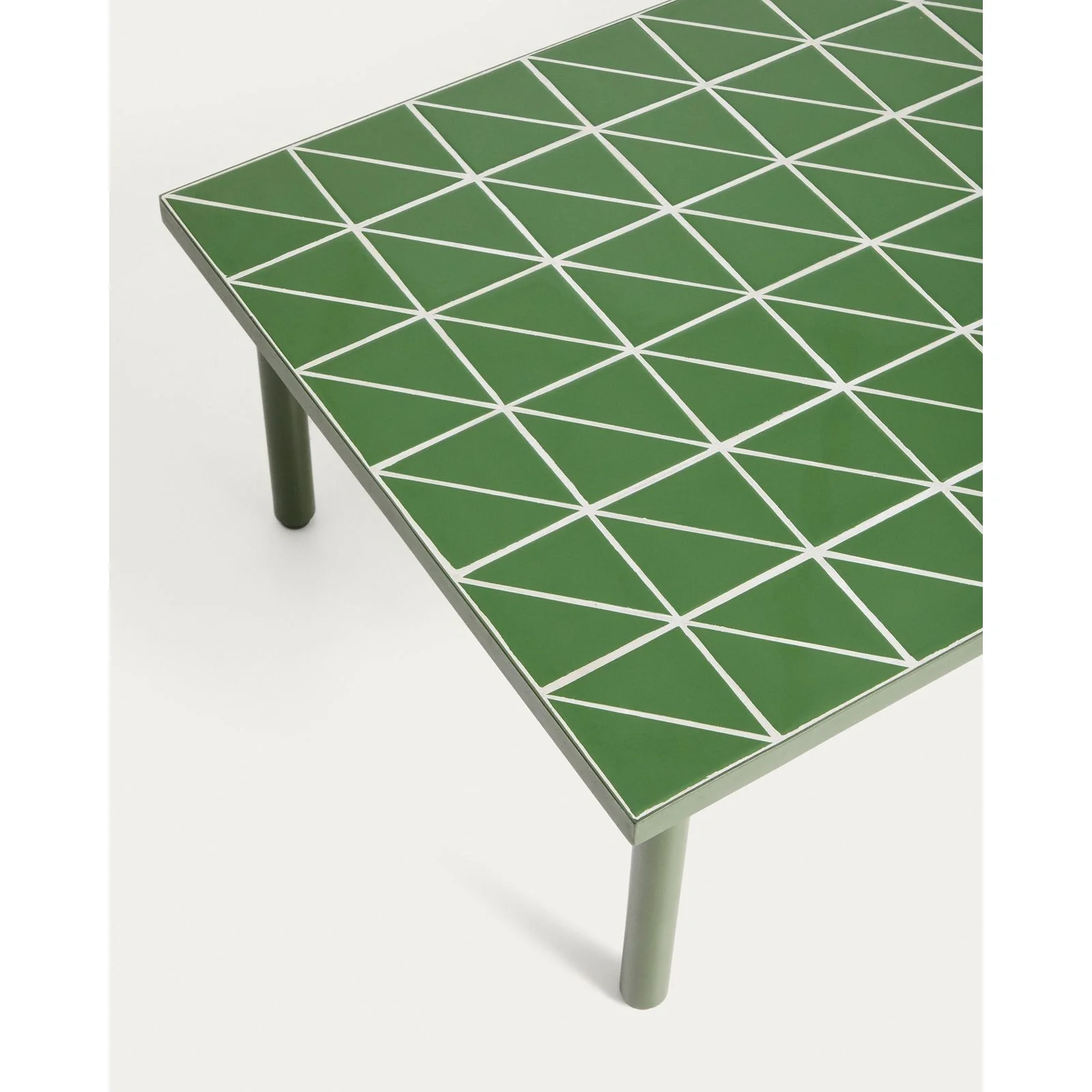 Couchtisch Maurina aus verzinktem Stahl in Grün mit grünen Kacheln, 122 x 61 cm - Image 7