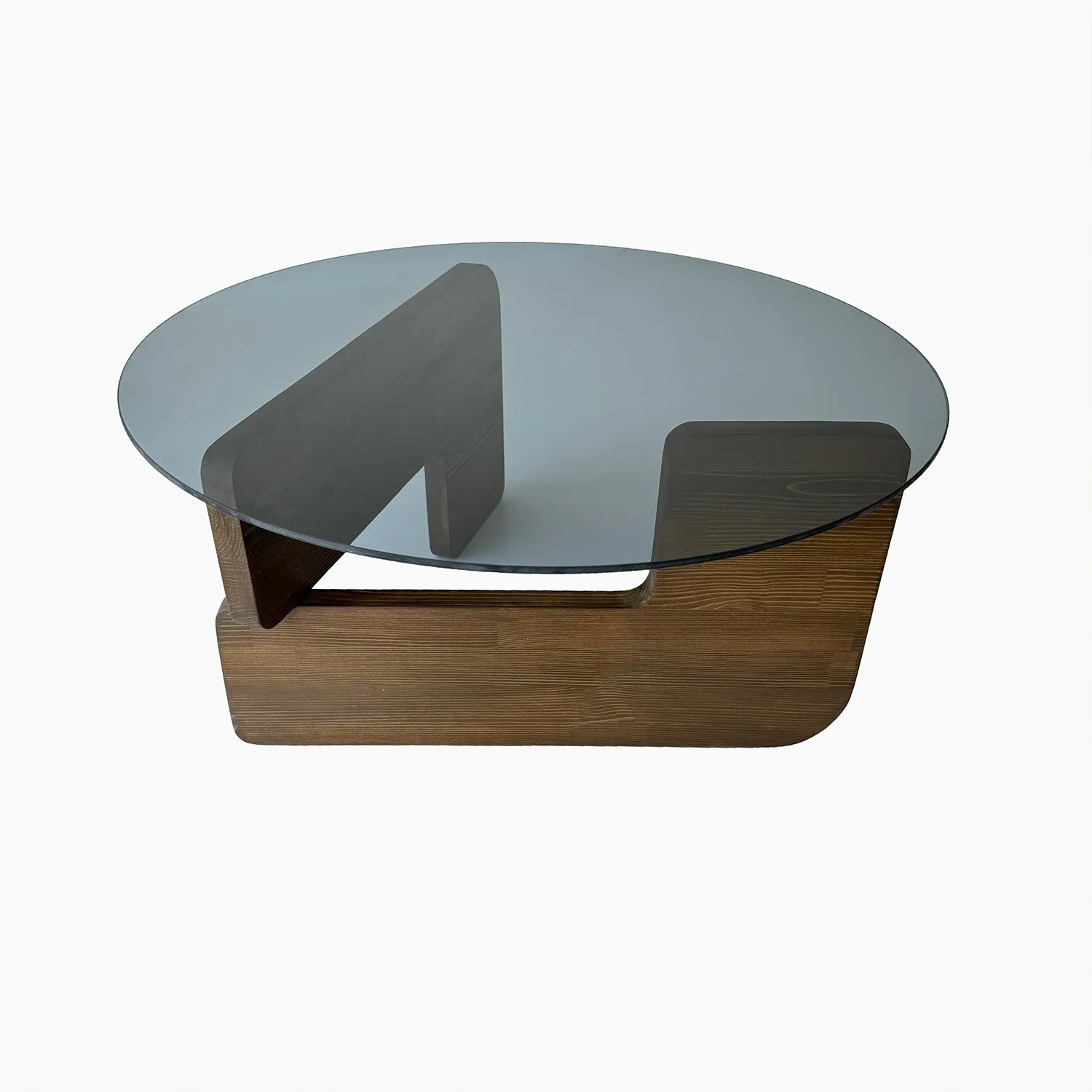 Couchtisch Mia aus massivem Kiefernholz und gehärtetem Glas, 75×75×35 cm
