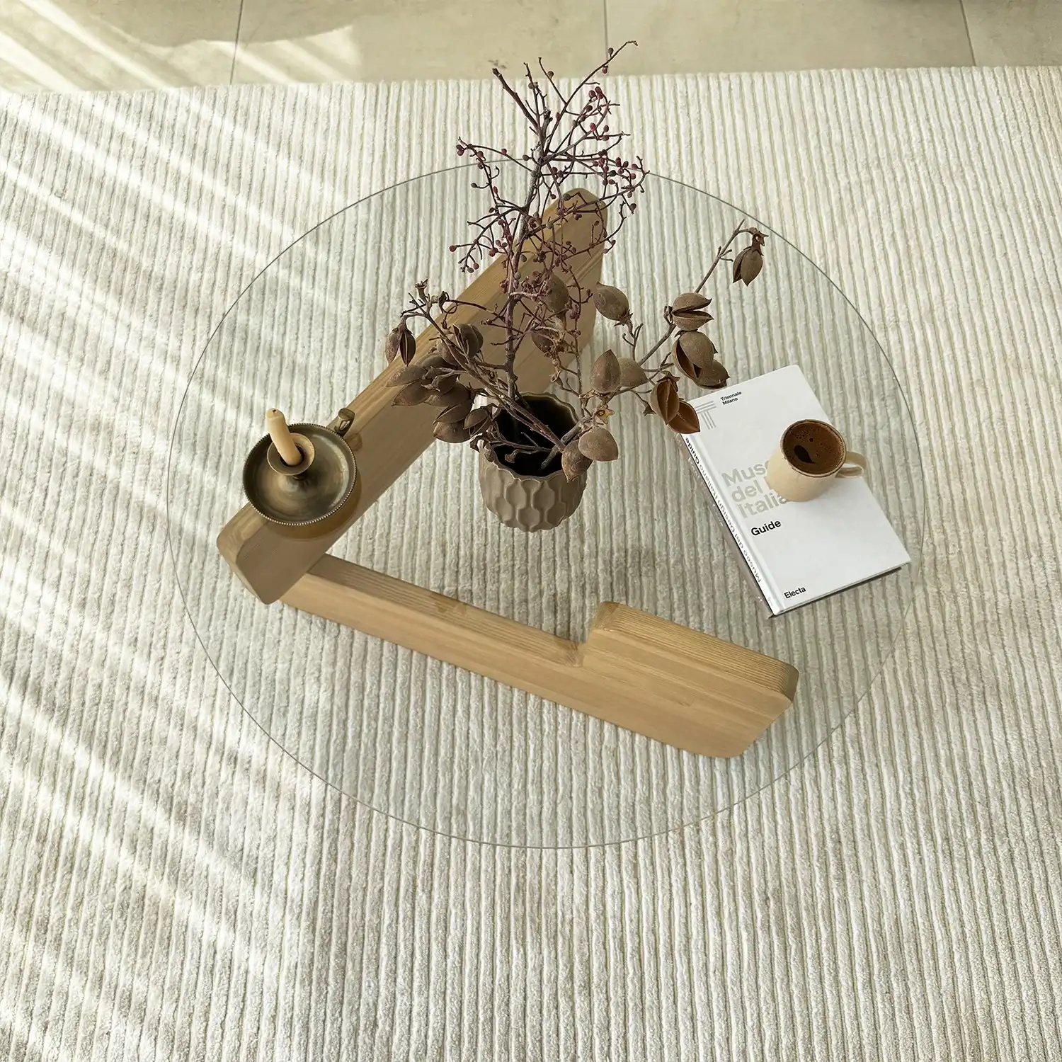 Couchtisch Mia aus massivem Kiefernholz und gehärtetem Glas, 75×75×35 cm - Image 32