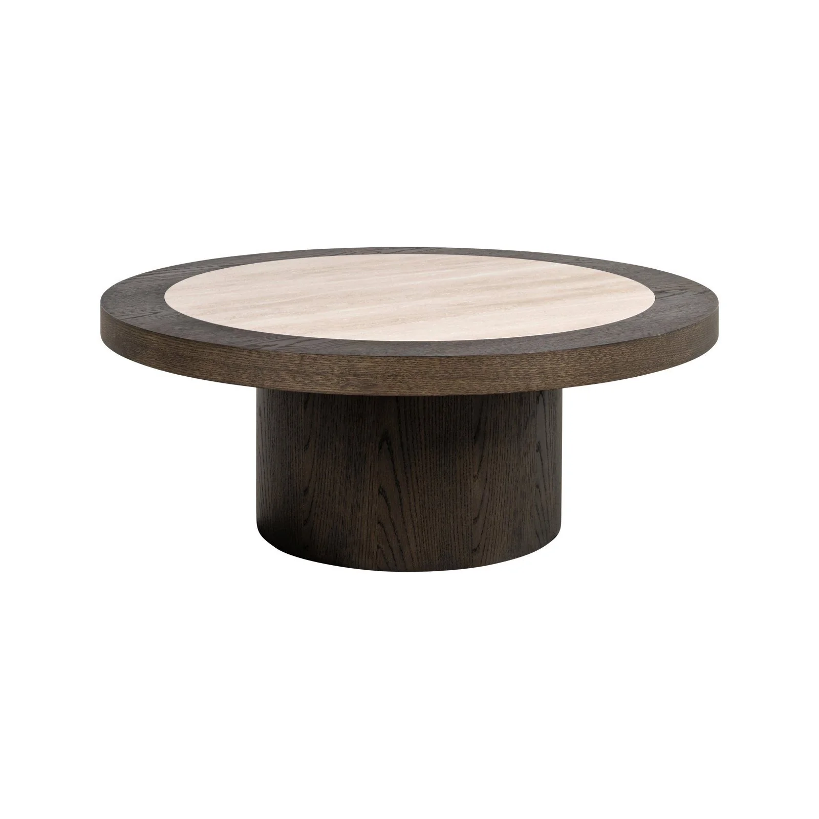 Couchtisch Nando aus Eichenfurnier in braun, 100x100x38 cm