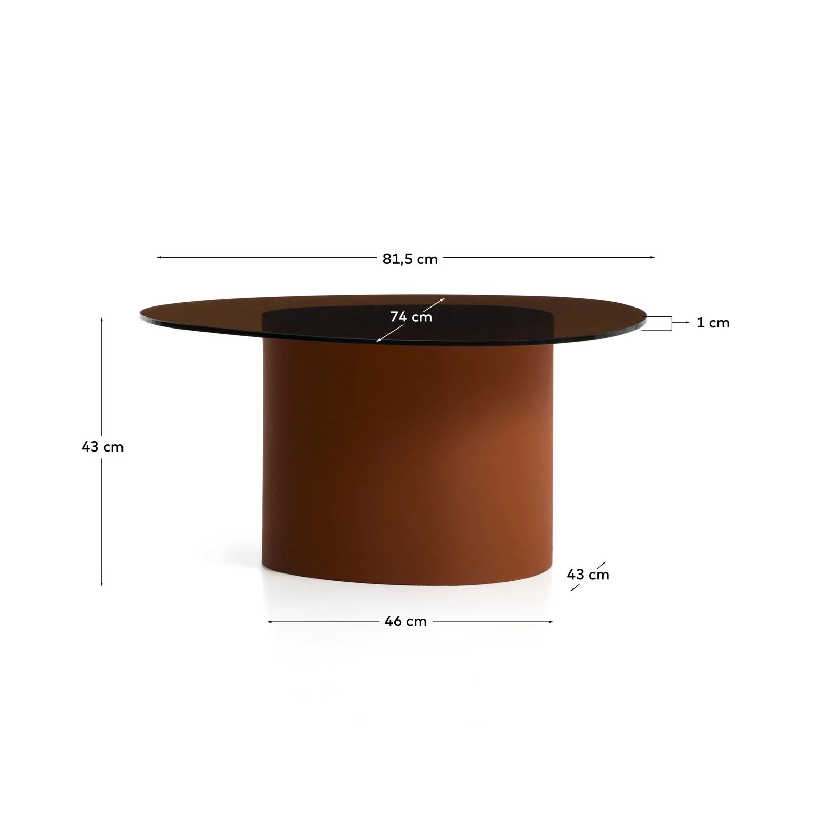 Couchtisch Olir aus gehärtetem Glas und Stahl 82 x 74 cm - Image 11