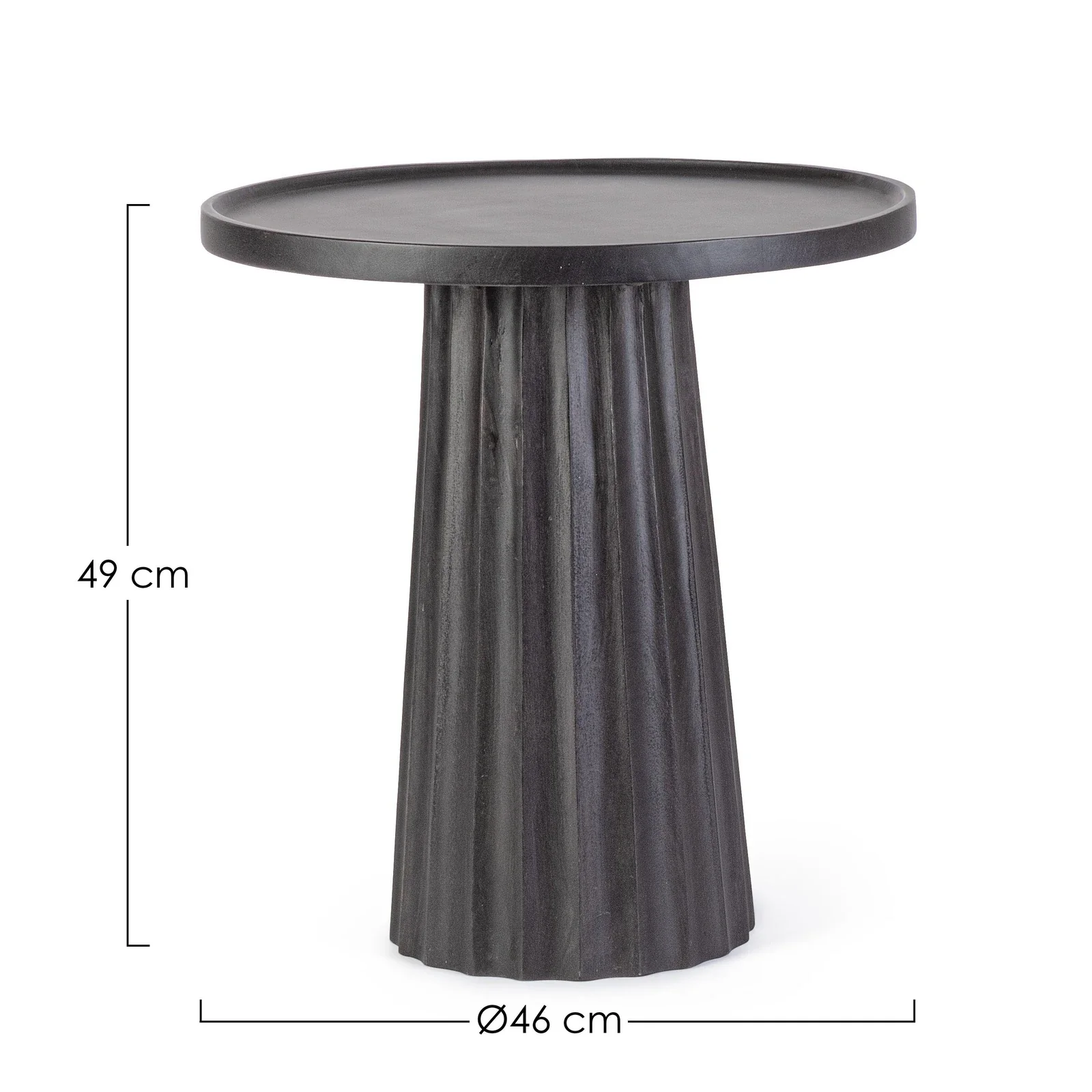 Couchtisch Schwarz rund 46x46 Orissa - Image 3