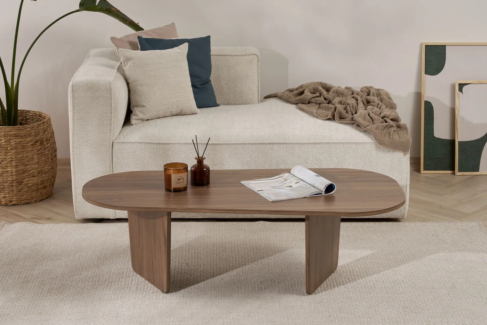 Couchtisch Ovalis aus Holz, 130×65×40 cm - Image 10