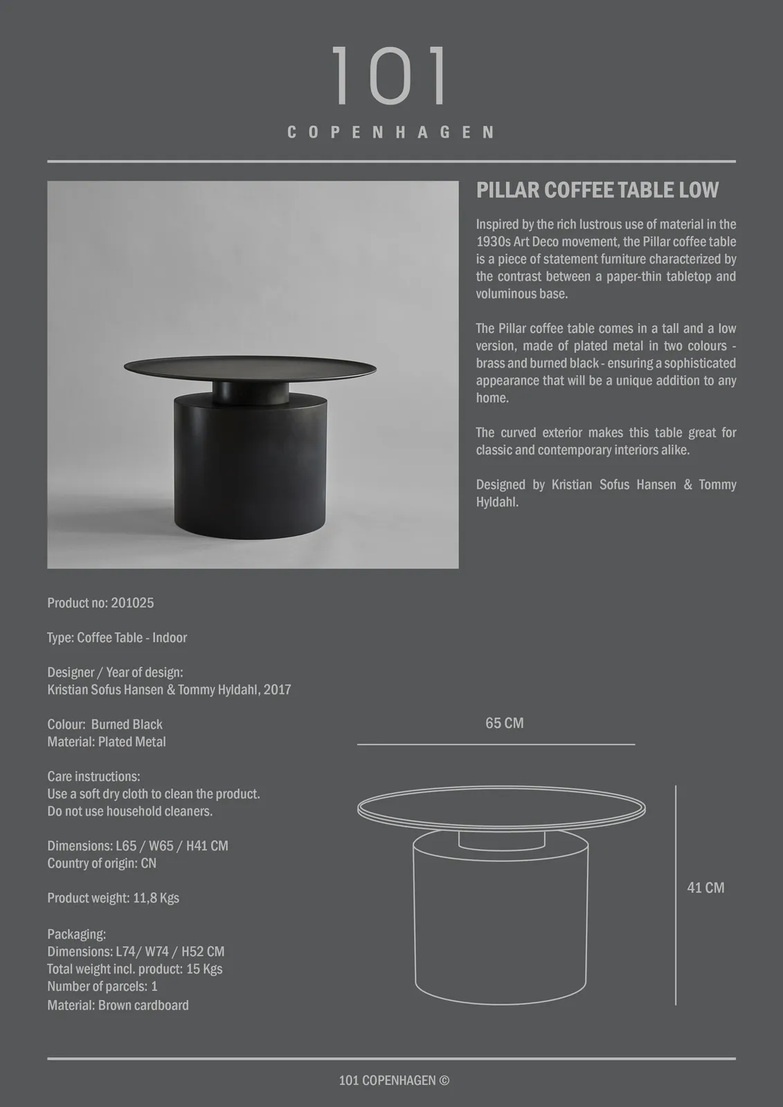 Couchtisch Pillar aus Metall, Niedrig - Image 10