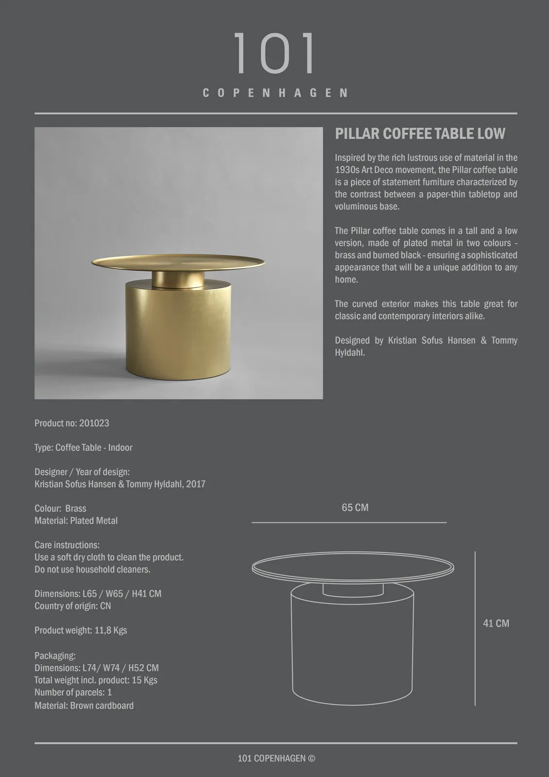 Couchtisch Pillar aus Metall, Niedrig - Image 4