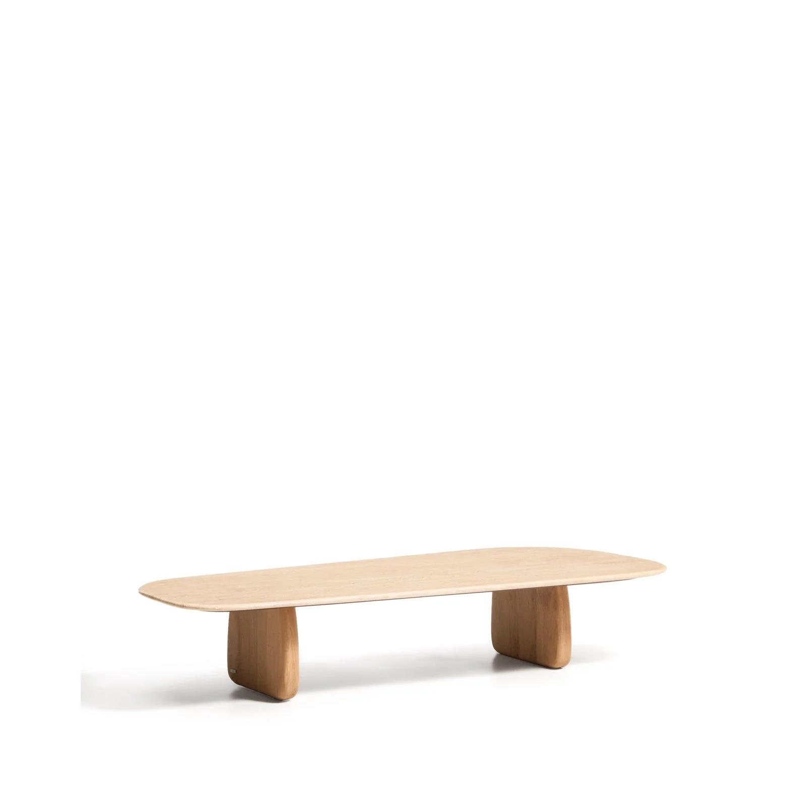 Couchtisch Pirita aus beigem Travertin mit Beinen aus massivem Eichenholz, 147 x 65 cm, FSC 100 % - Image 17